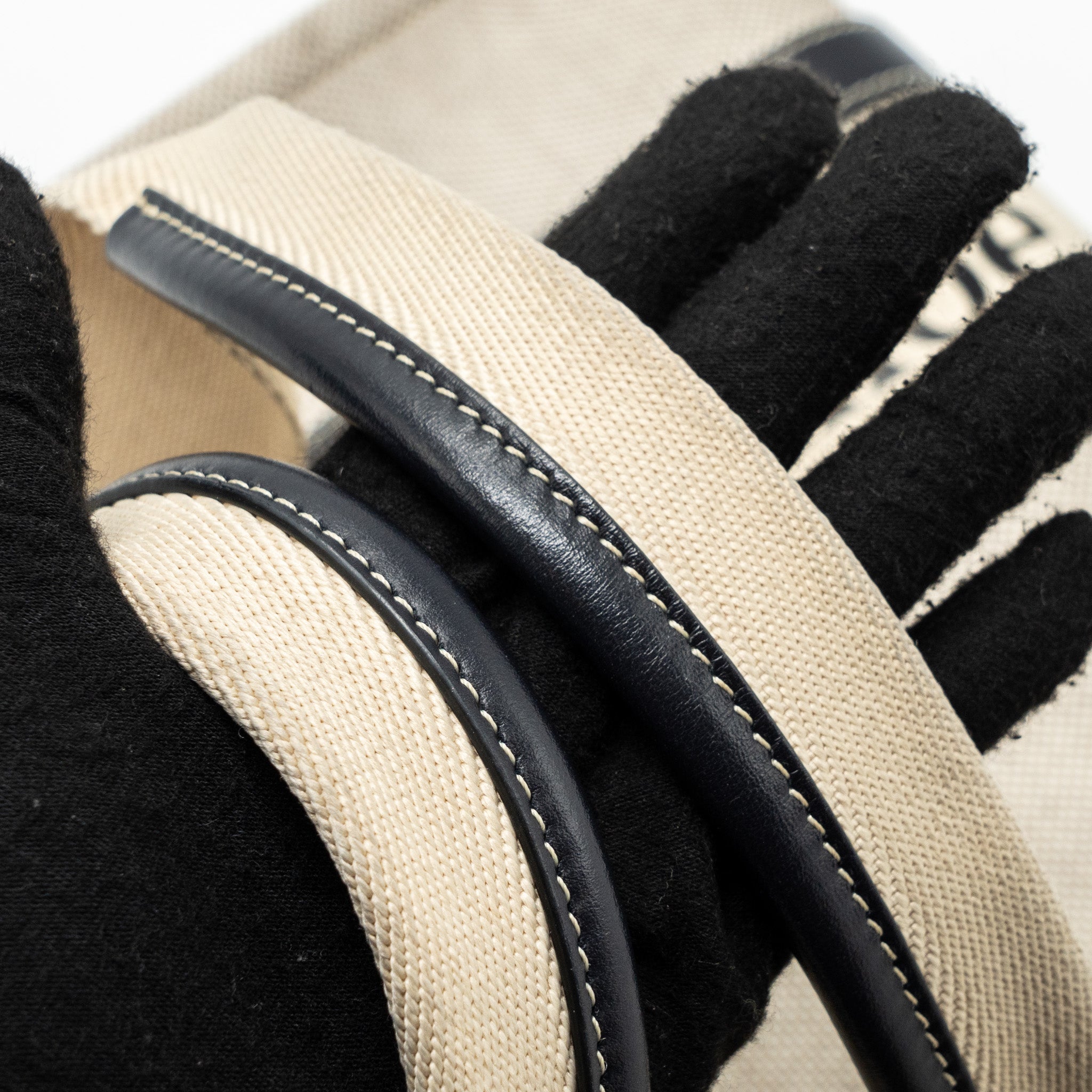 CHLOE MEDIUM WOODY TOTE BAG CANVAS/CALFSKIN WHITE/BLUE