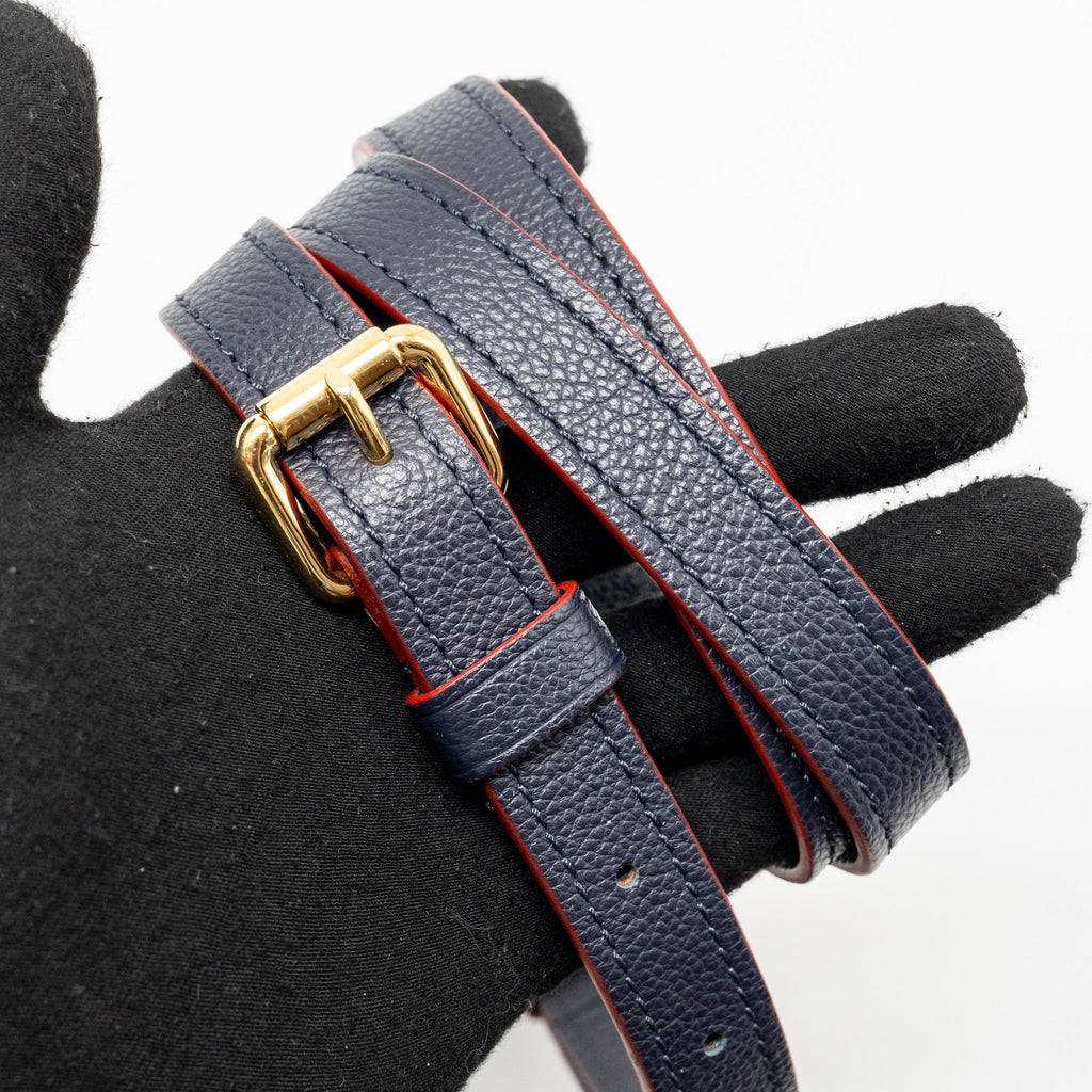 LOUIS VUITTON SPEEDY 25 BANDOULIERE MONOGRAM EMPREINTE NAVY / RED GHW