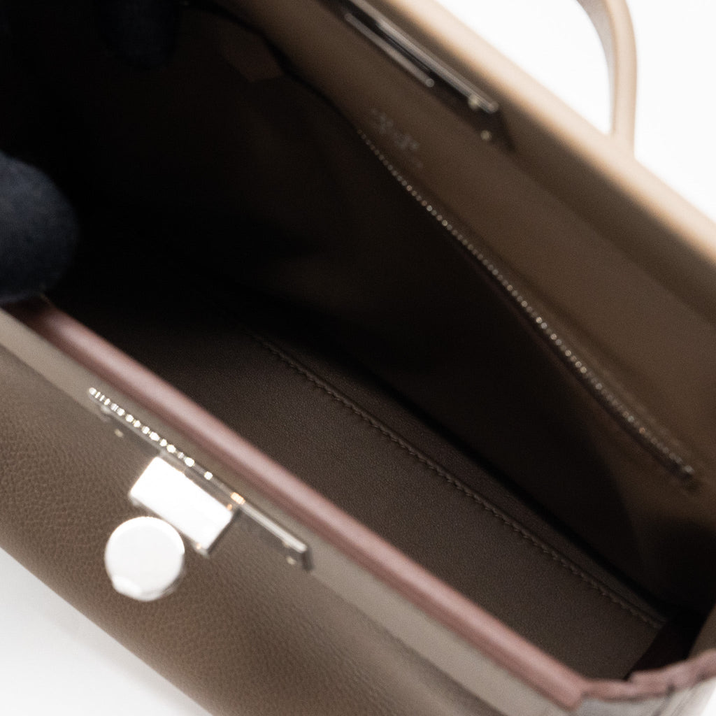 HERMES MINI 24/24 2424 -21 BAG EVERCOLOR/SWIFT ETOUPE SHW