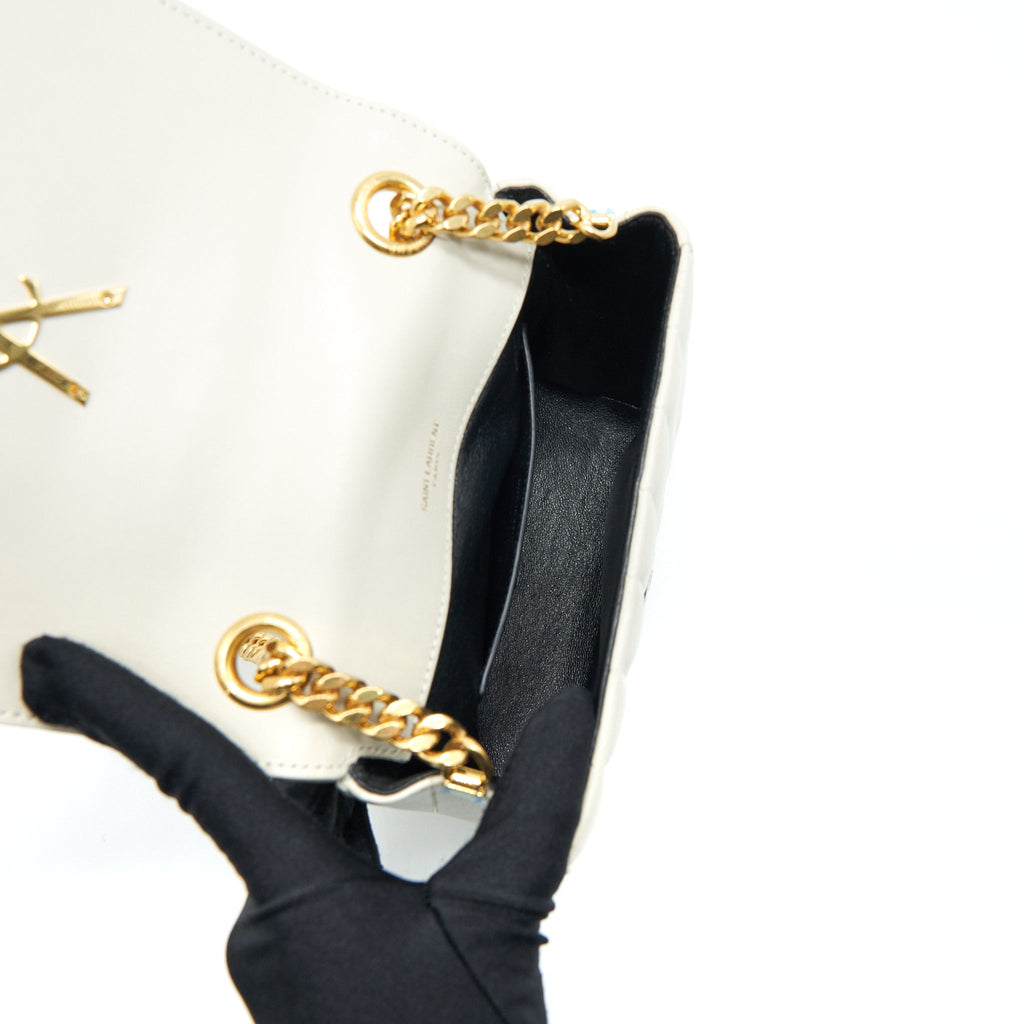 SAINT LAURENT VICKY CHAIN BAG LIGHT BEIGE GHW