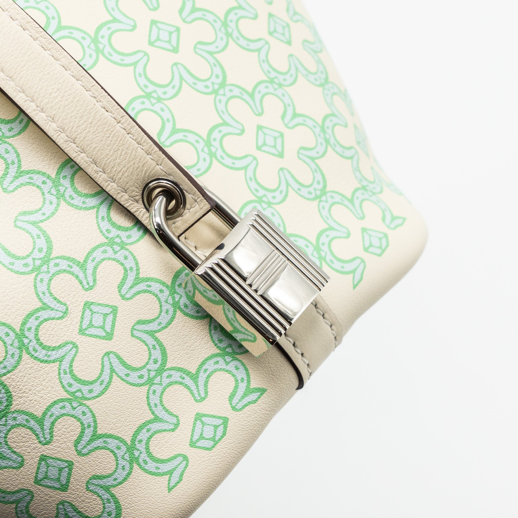 HERMES MICRO LUCKY DAISY PICOTIN LOCK BAG SWIFT NATA/GREEN/WHITE SHW