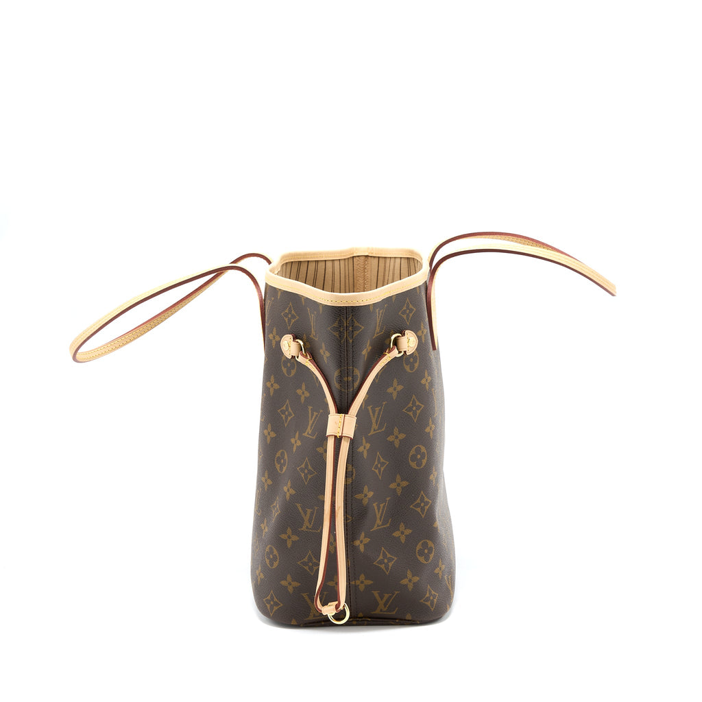 LOUIS VUITTON NEVERFULL MM MONOGRAM CANVAS BEIGE GHW (NEW VERSION)