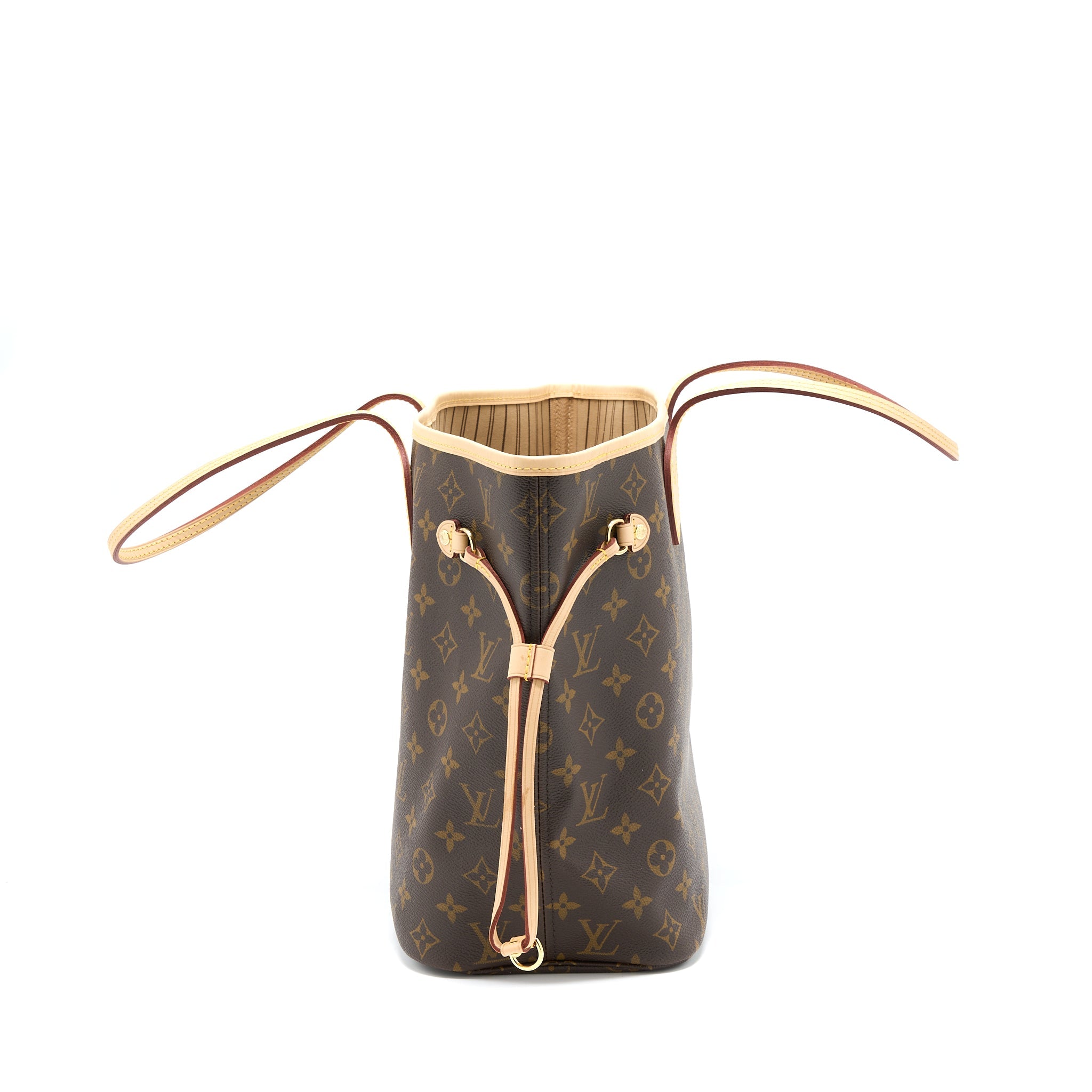 LOUIS VUITTON NEVERFULL MM MONOGRAM CANVAS BEIGE GHW (NEW VERSION)