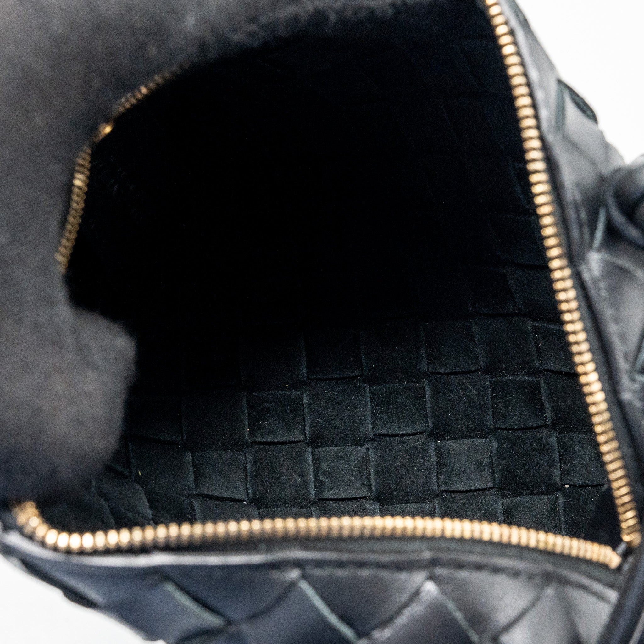 BOTTEGA VENETA MINI LOOP CAMERA BAG LAMBSKIN BLACK GHW