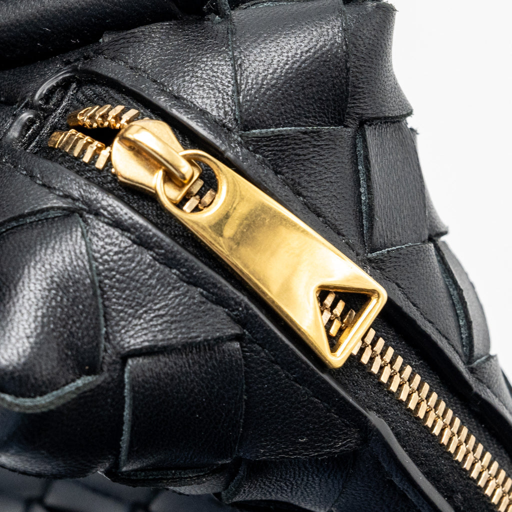 BOTTEGA VENETA MINI LOOP CAMERA BAG LAMBSKIN BLACK GHW
