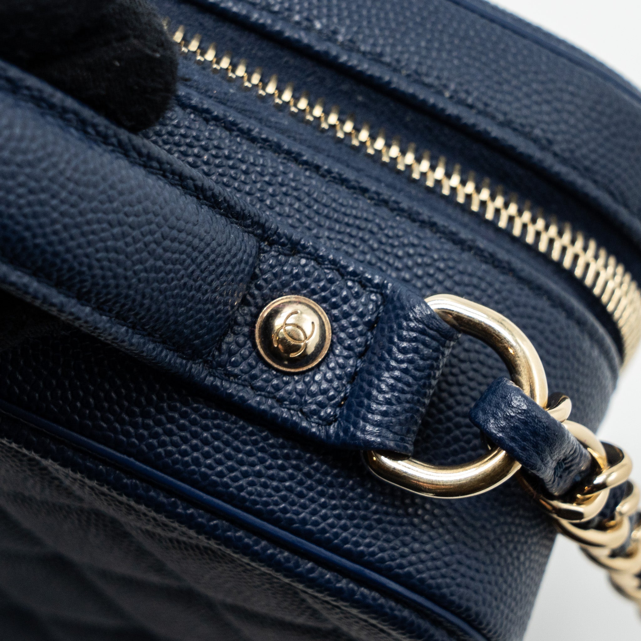 CHANEL FILIGREE CAMERA BAG CAVIAR DARK BLUE LGHW