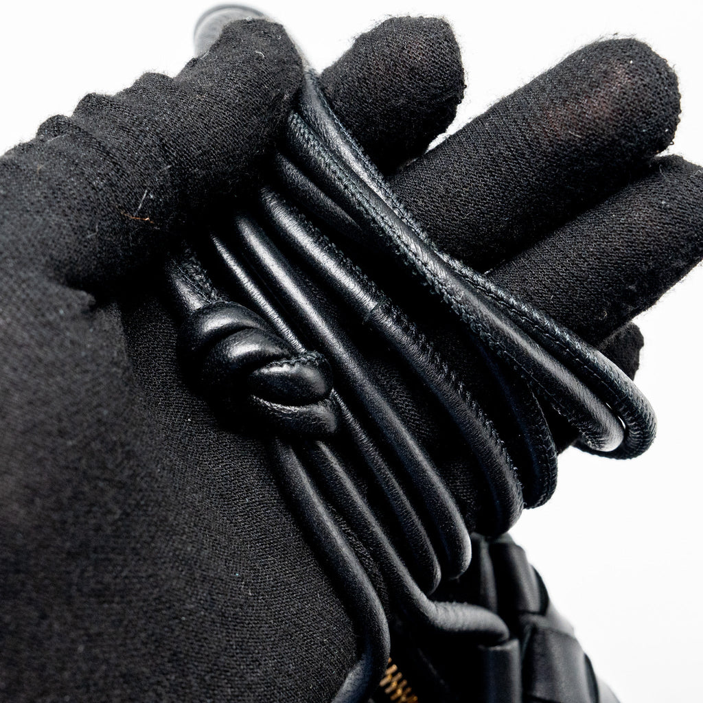 BOTTEGA VENETA MINI LOOP CAMERA BAG LAMBSKIN BLACK GHW