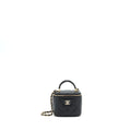 CHANEL 22P TOP HANDLE MINI VANITY WITH CHAIN LAMBSKIN BLACK LGHW