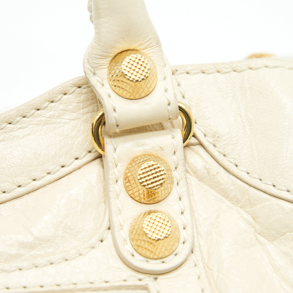 BALENCIAGA MINI CITY CROSSBODY BAG LIGHT BEIGE GHW