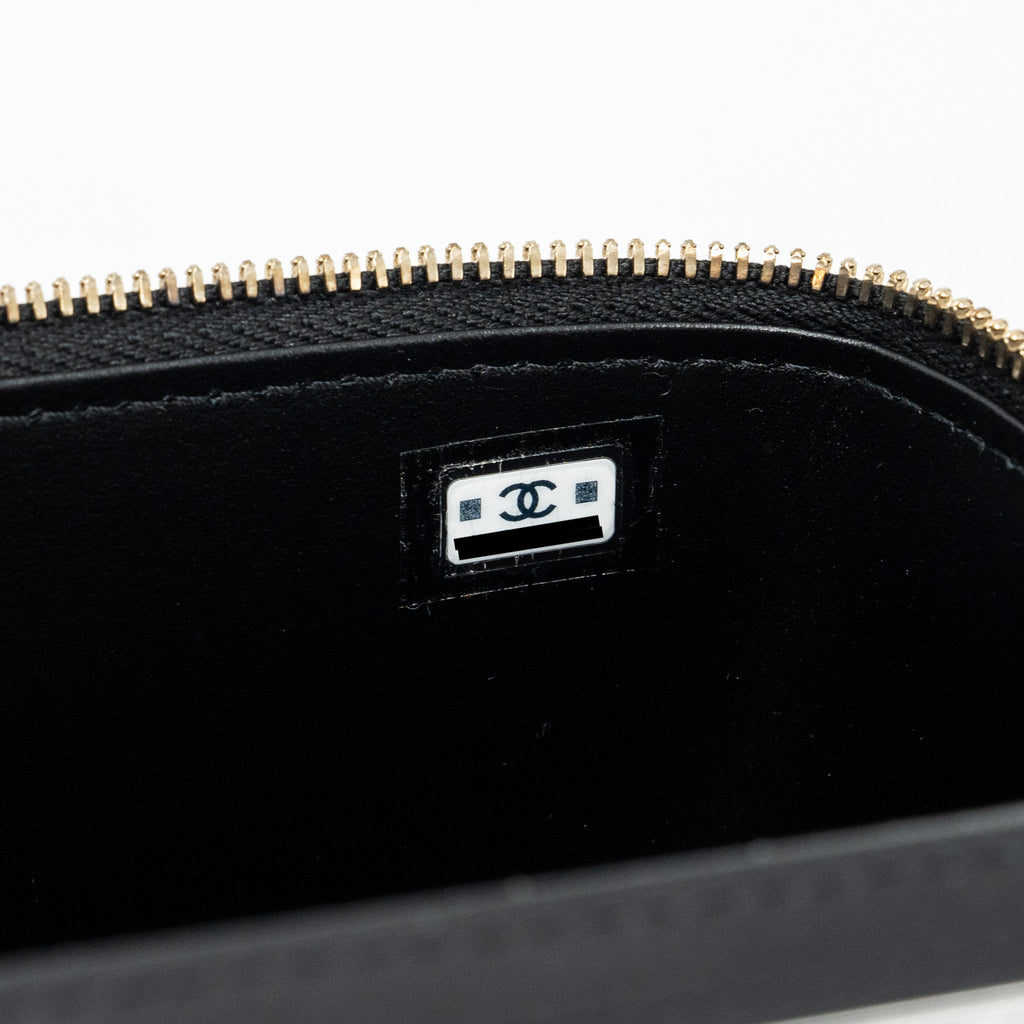 CHANEL LONG VANITY CASE WITH CHARMS CHAIN CALFSKIN BLACK LGHW (MICROCHIP)
