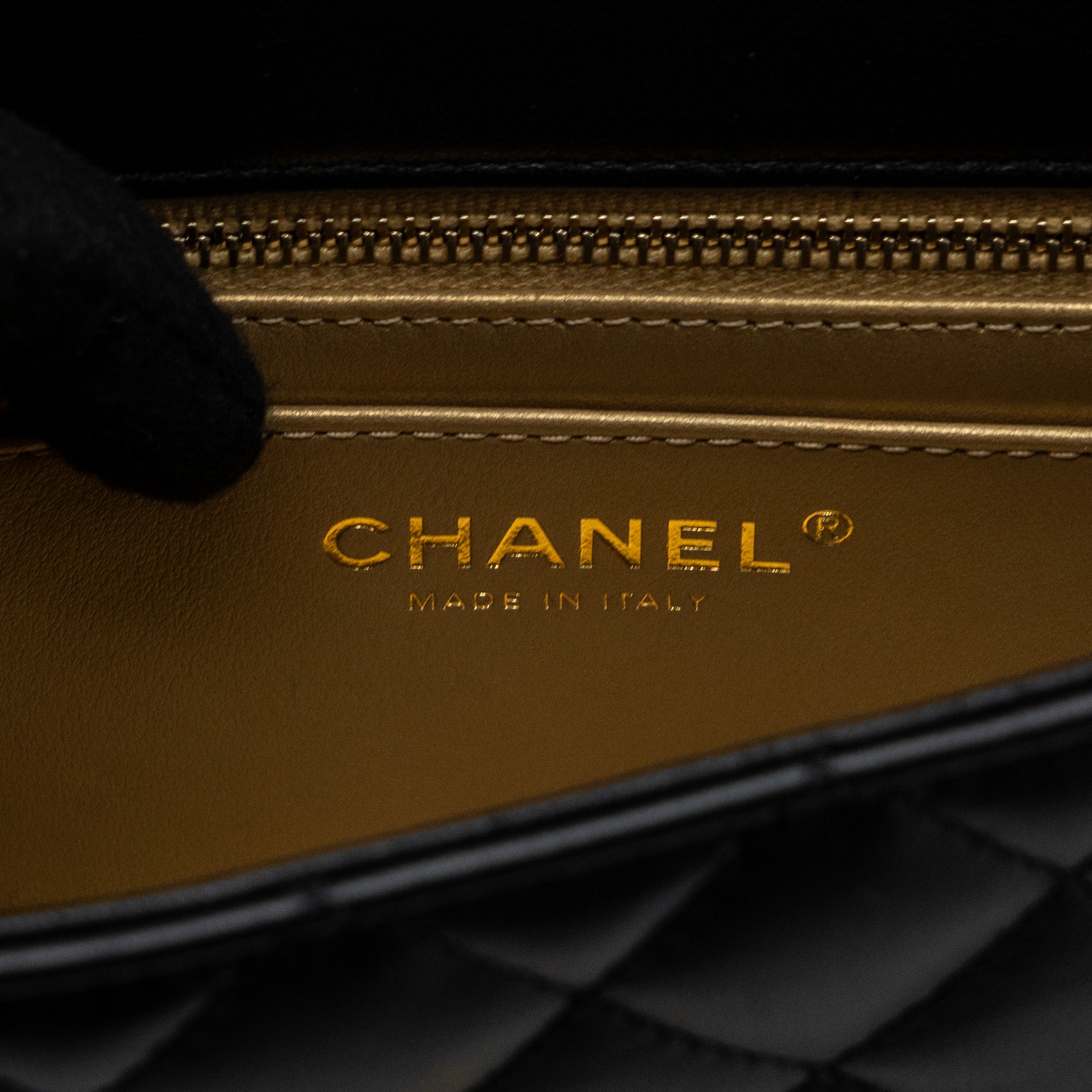 CHANEL 23K PEARL CRUSH MINI RECTANGULAR FLAP BAG LAMBSKIN BLACK GHW (MICROCHIP)