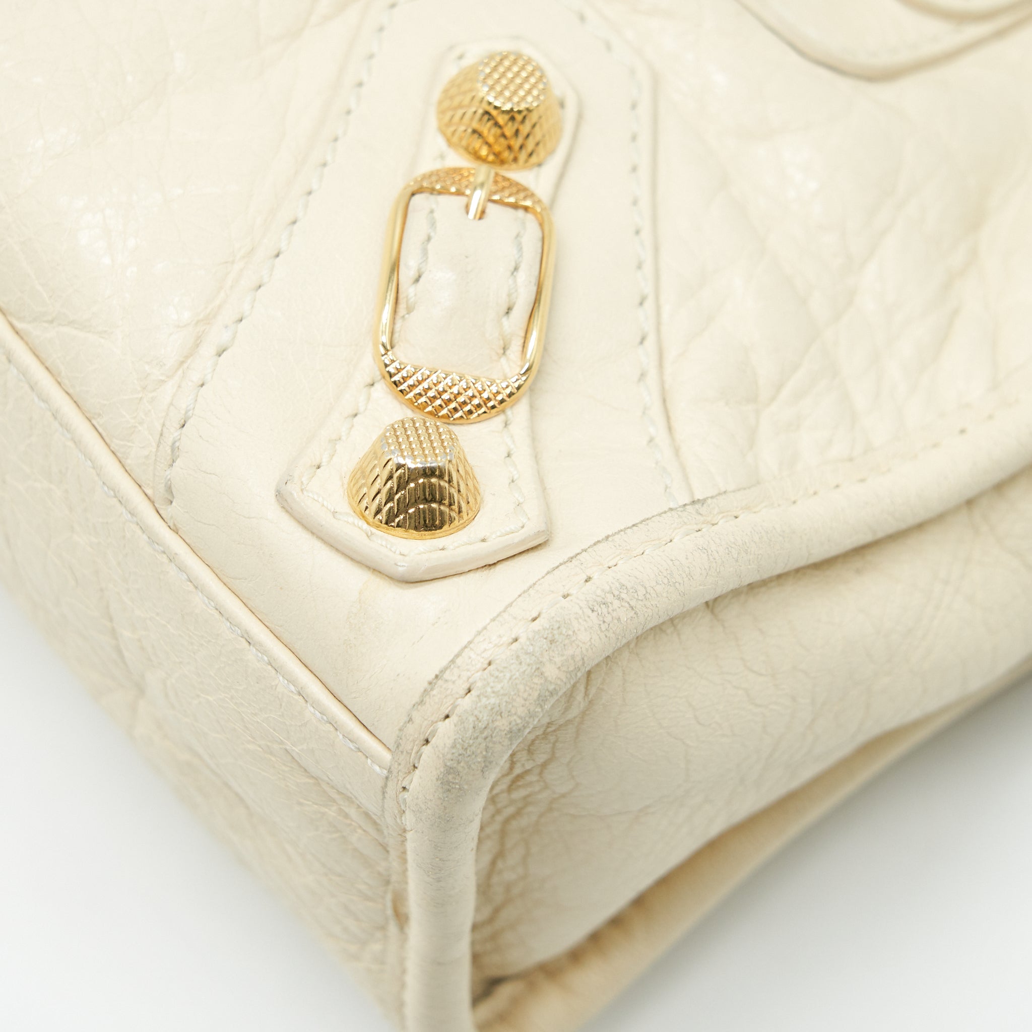 BALENCIAGA MINI CITY CROSSBODY BAG LIGHT BEIGE GHW