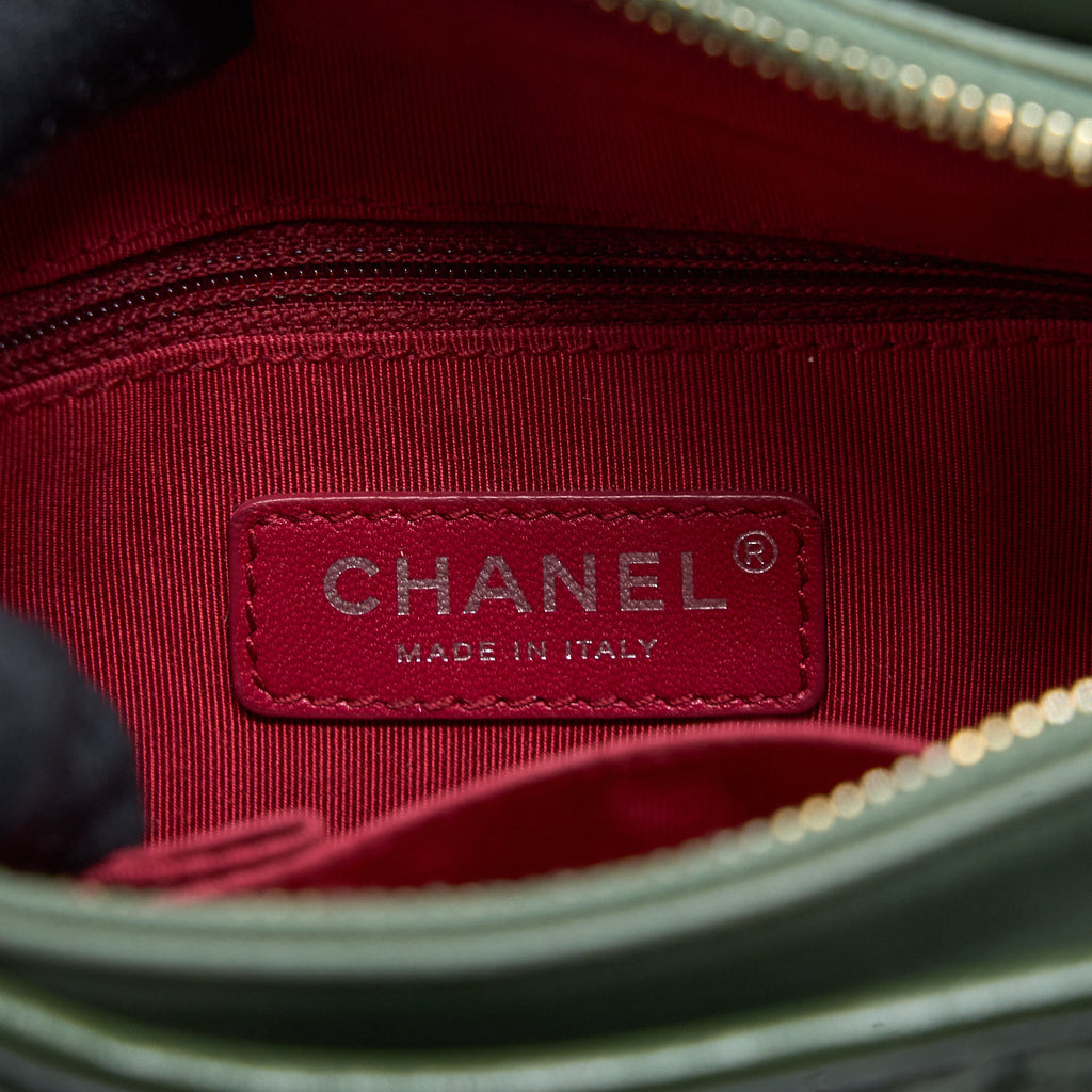 CHANEL SMALL GABRIELLE HOBO BAG AGED CALFSKIN MULTICOLOUR GREEN MULTICOLOUR HARDWARE