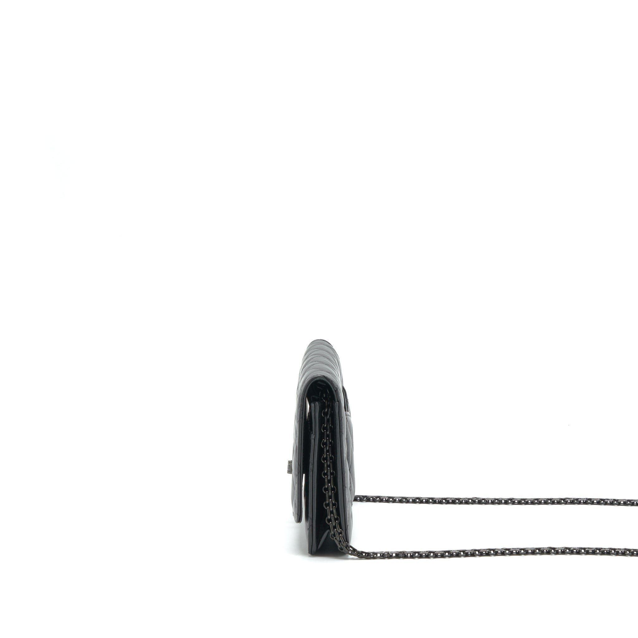 CHANEL REISSUE WALLET ON CHAIN AGED CALFSKIN BLACK WITH BLACK HARDWARE