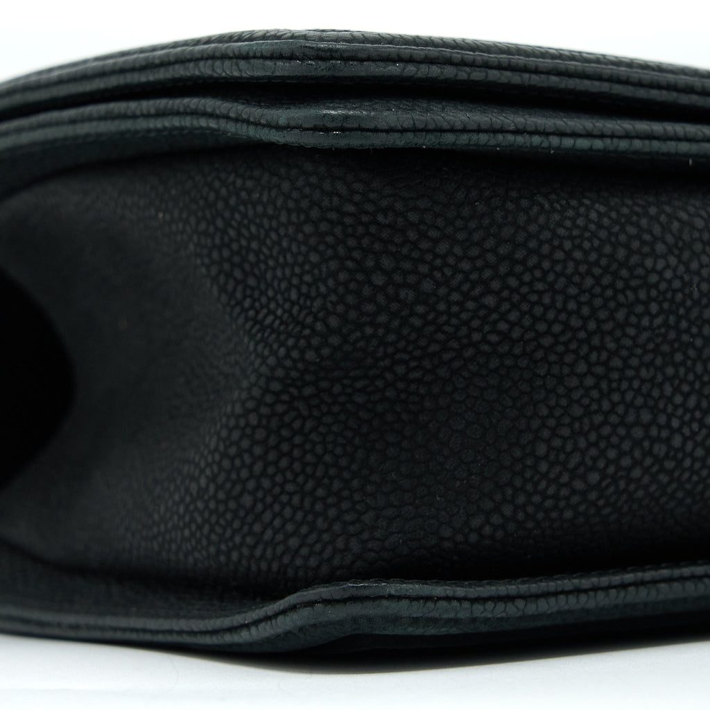 CHANEL MEDIUM BOY BAG GRAINED CALFSKIN BLACK SHW