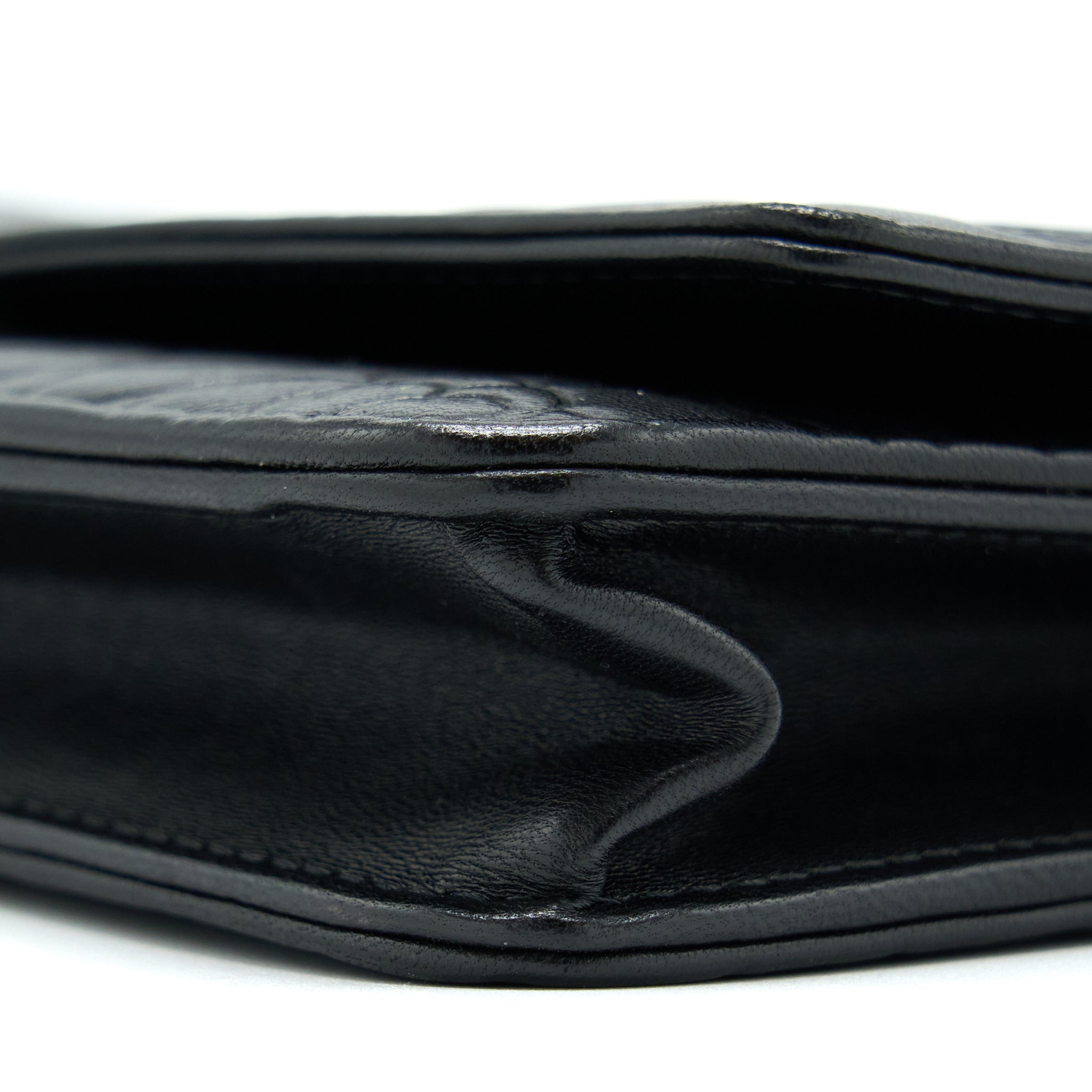 CHANEL CAMELLIA WALLET ON CHAIN LAMBSKIN BLACK SHW
