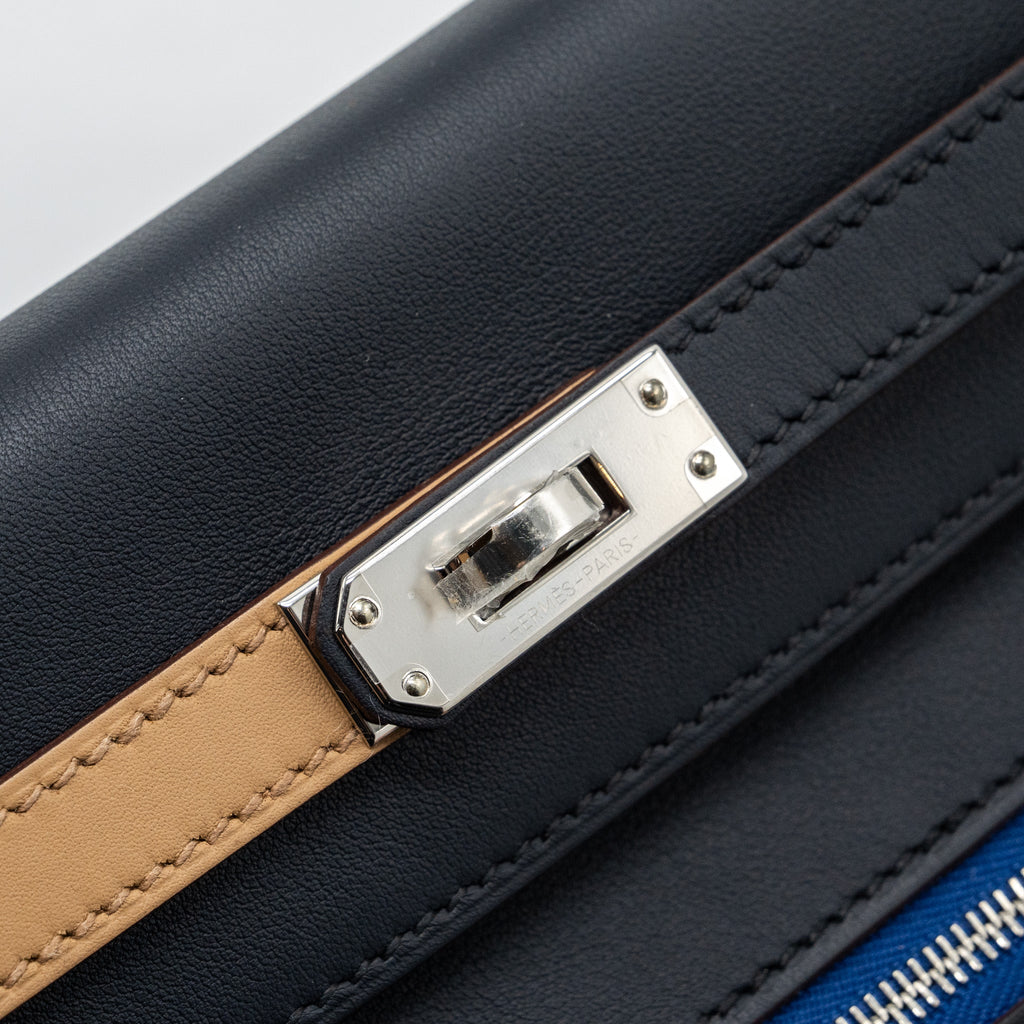 HERMES KELLY COLORMATIC SWIFT BLUE NUIT/CHAI/ETOUPE/GOLD/BLACK SHW