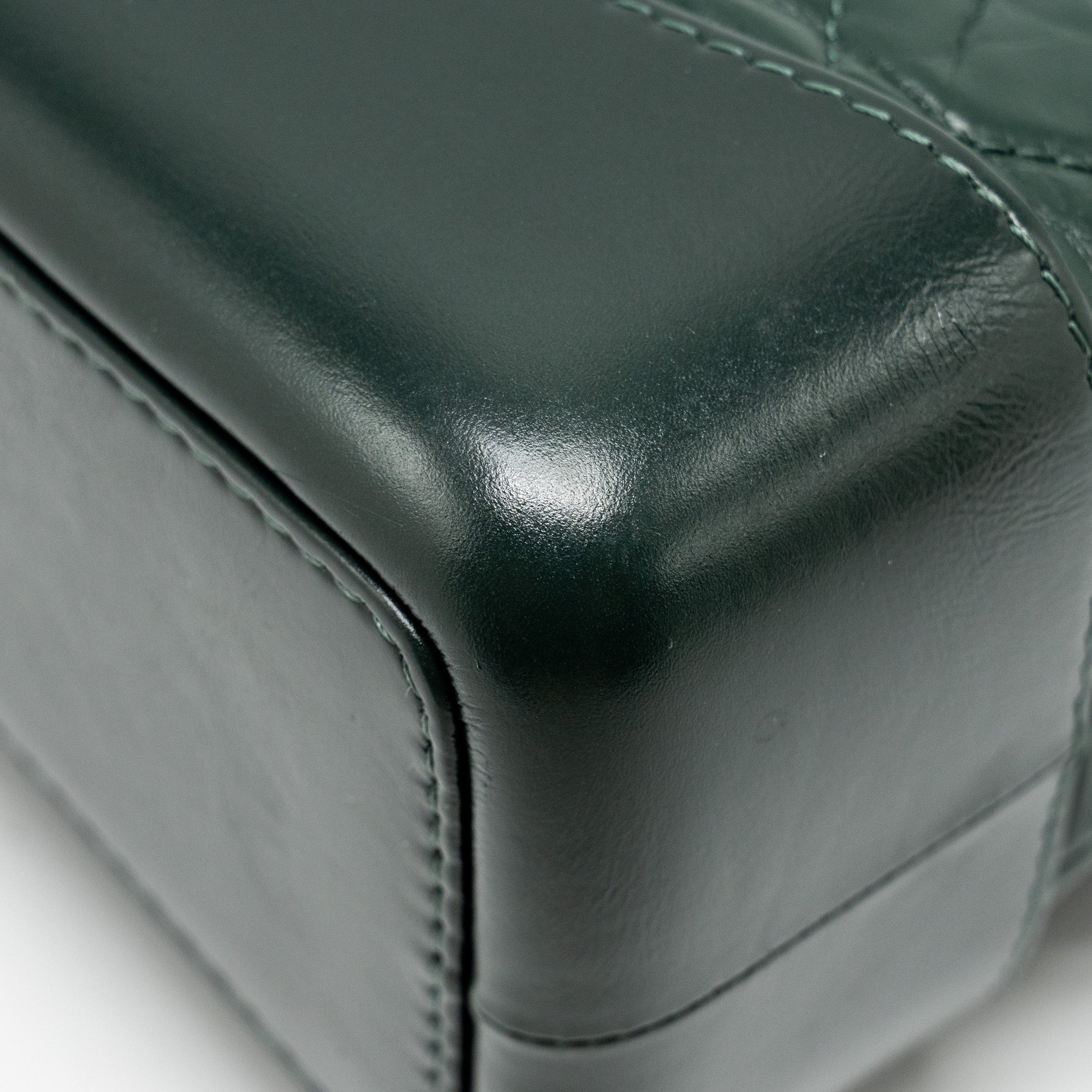 CHANEL SMALL GABRIELLE BACKPACK AGED CALFSKIN DARK GREEN MULTICOLOR HARDWARE