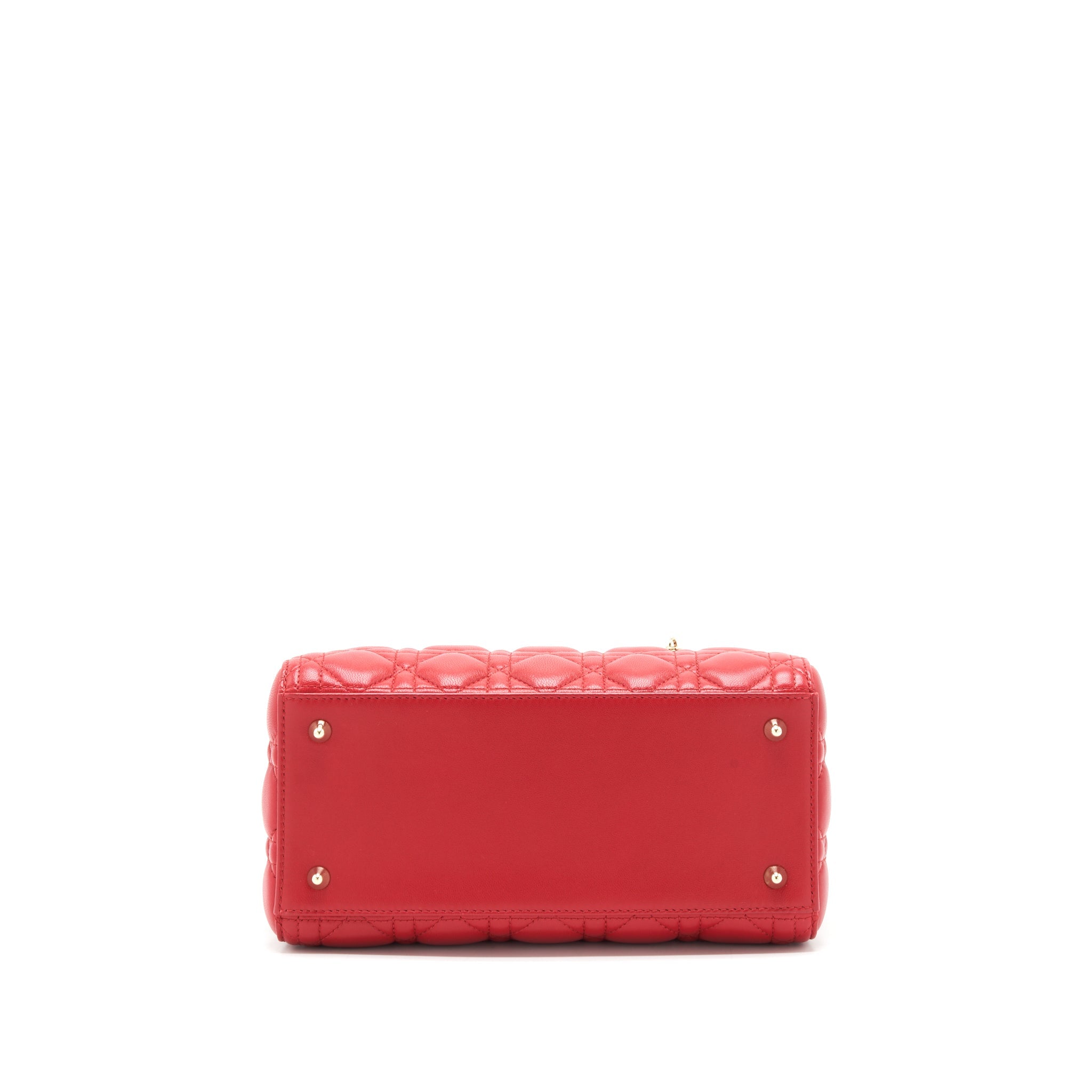 DIOR MEDIUM LADY DIOR LAMBSKIN RED GHW