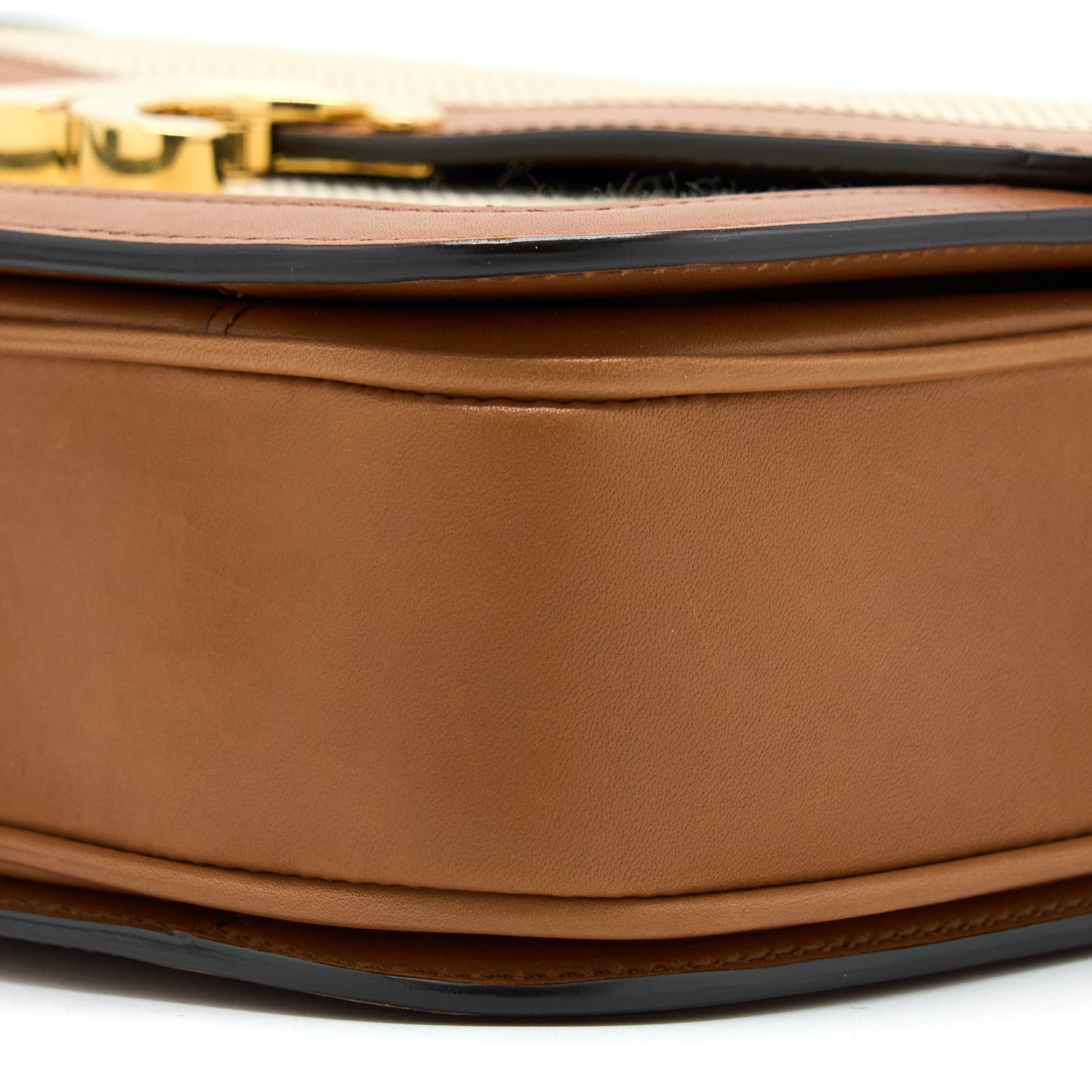 CELINE MEDIUM TRIOMPHE BAG IN TEXTILE NATURAL CALFSKIN GHW