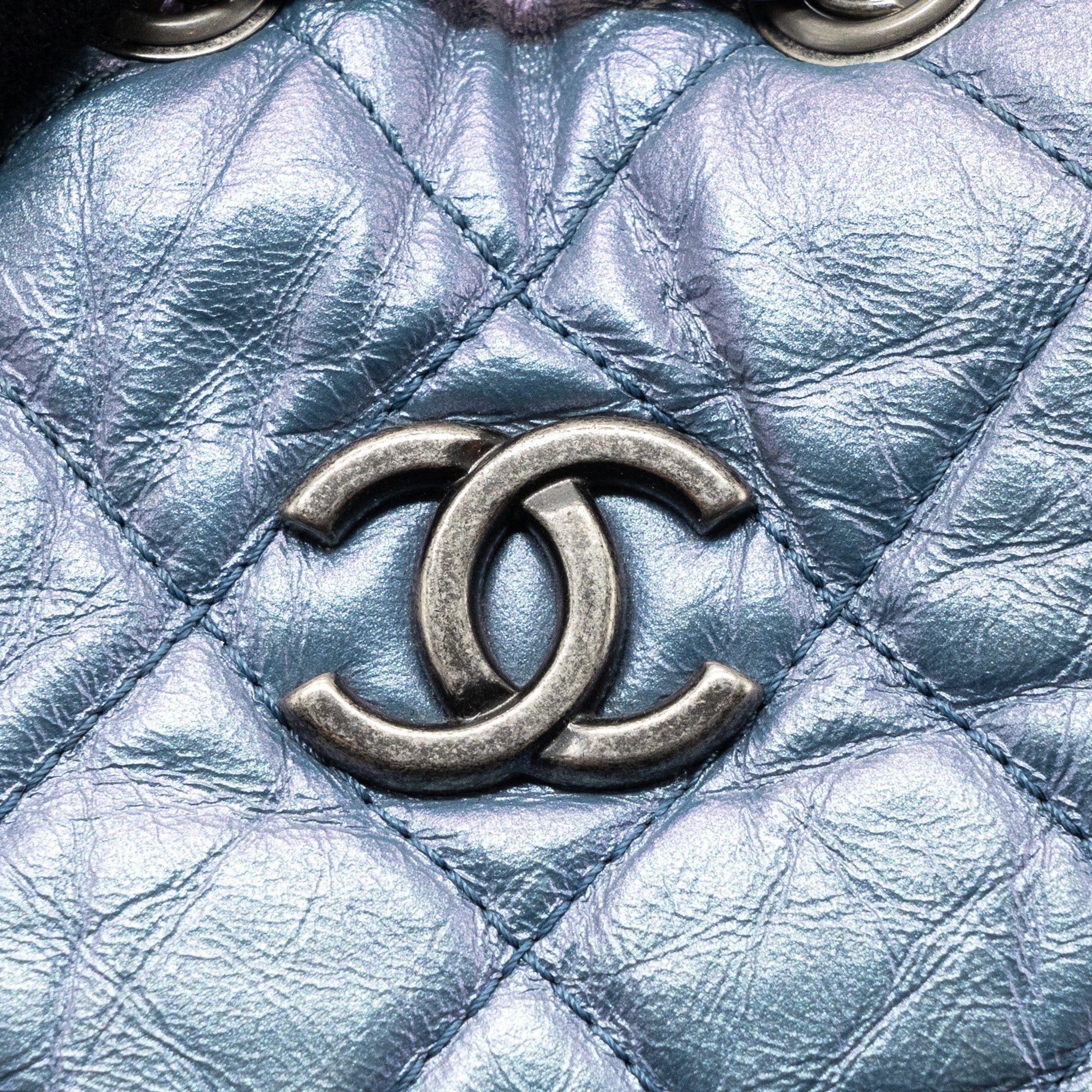 CHANEL SMALL GABRIELLE BACKPACK CALFSKIN IRIDESCENT PURPLE MULTICOLOUR HARDWARE