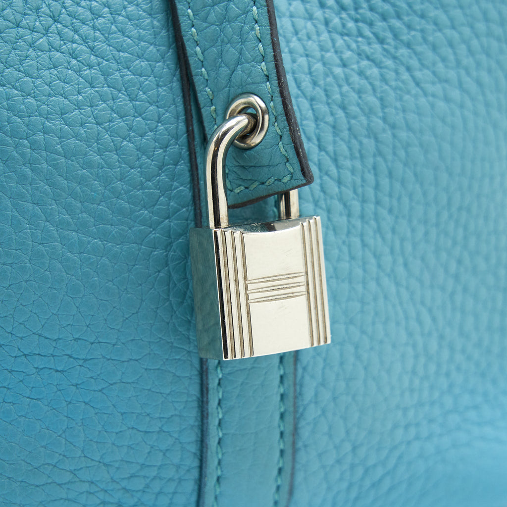 HERMES PICOTIN 18 LOCK BAG BLUE TOLL SHW