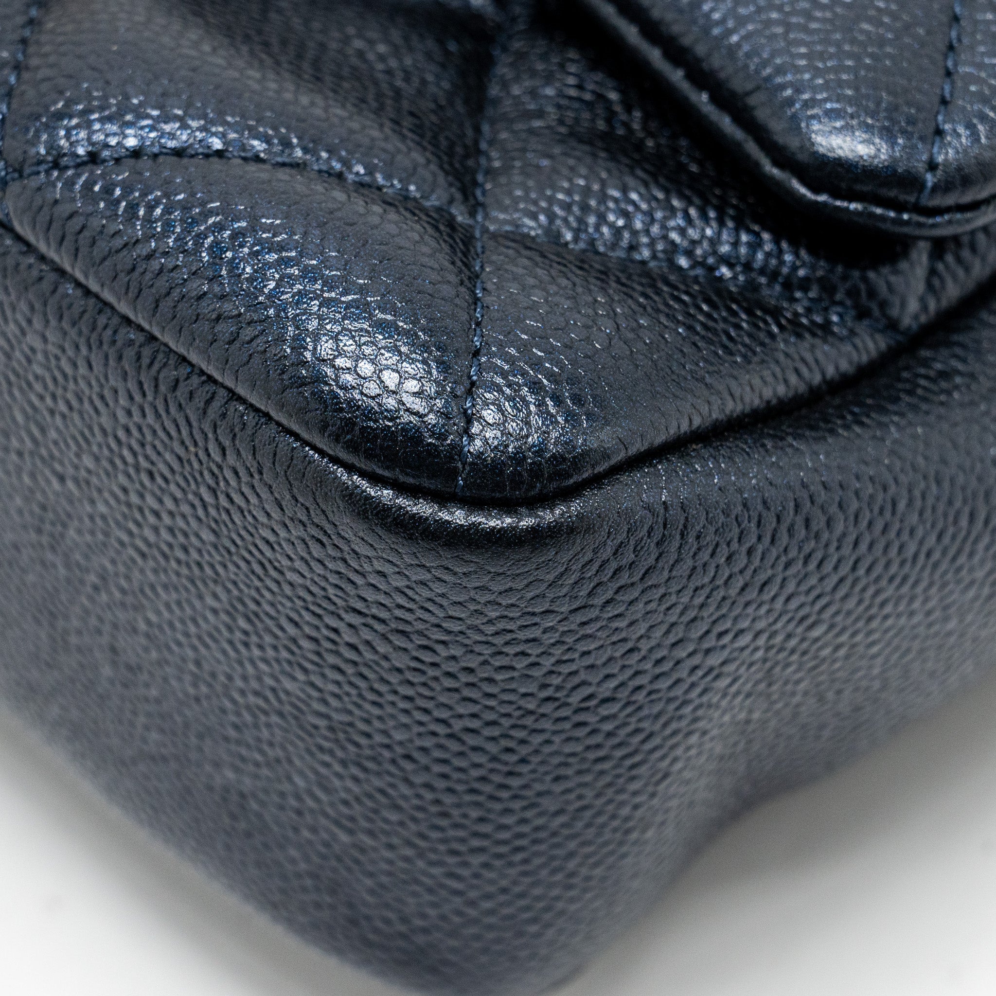 CHANEL 21K MY PERFECT MINI FLAP BAG CAVIAR IRIDESCENT BLACK GHW (MICROCHIP)