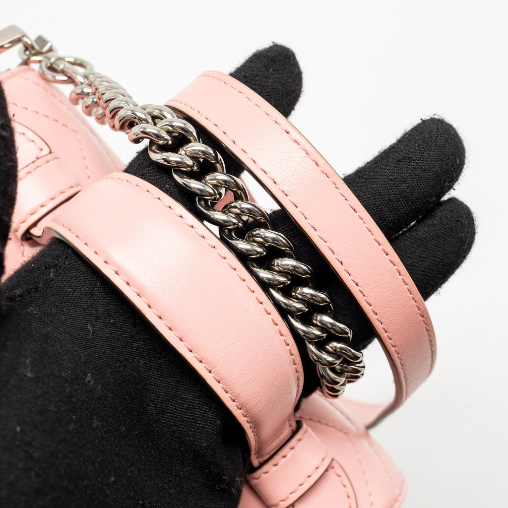 GUCCI GG MARMONT MINI TOP HANDLE BAG CALFSKIN PINK SHW