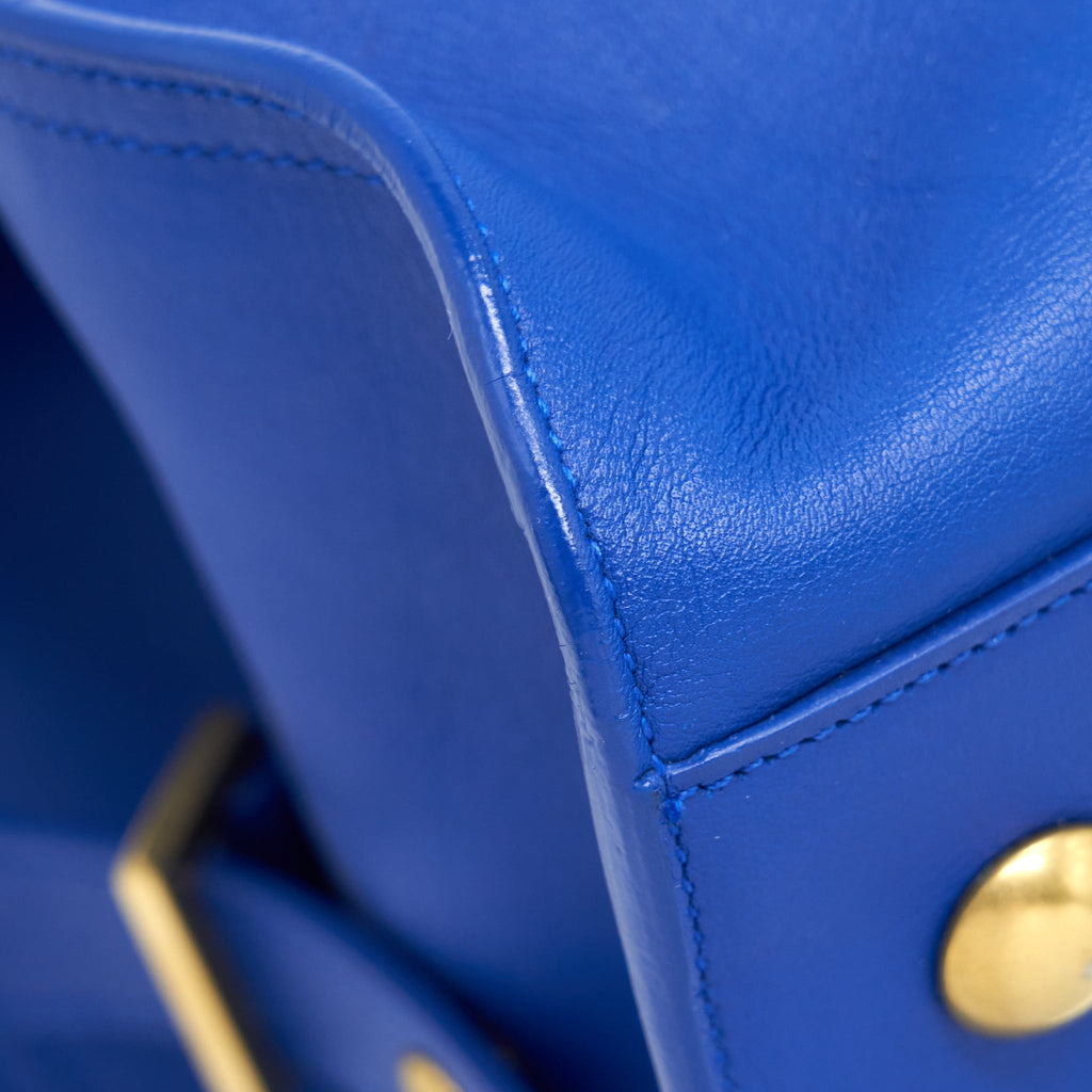 SAINT LAURENT CABAS CHYC TOTE BAG BLUE GHW