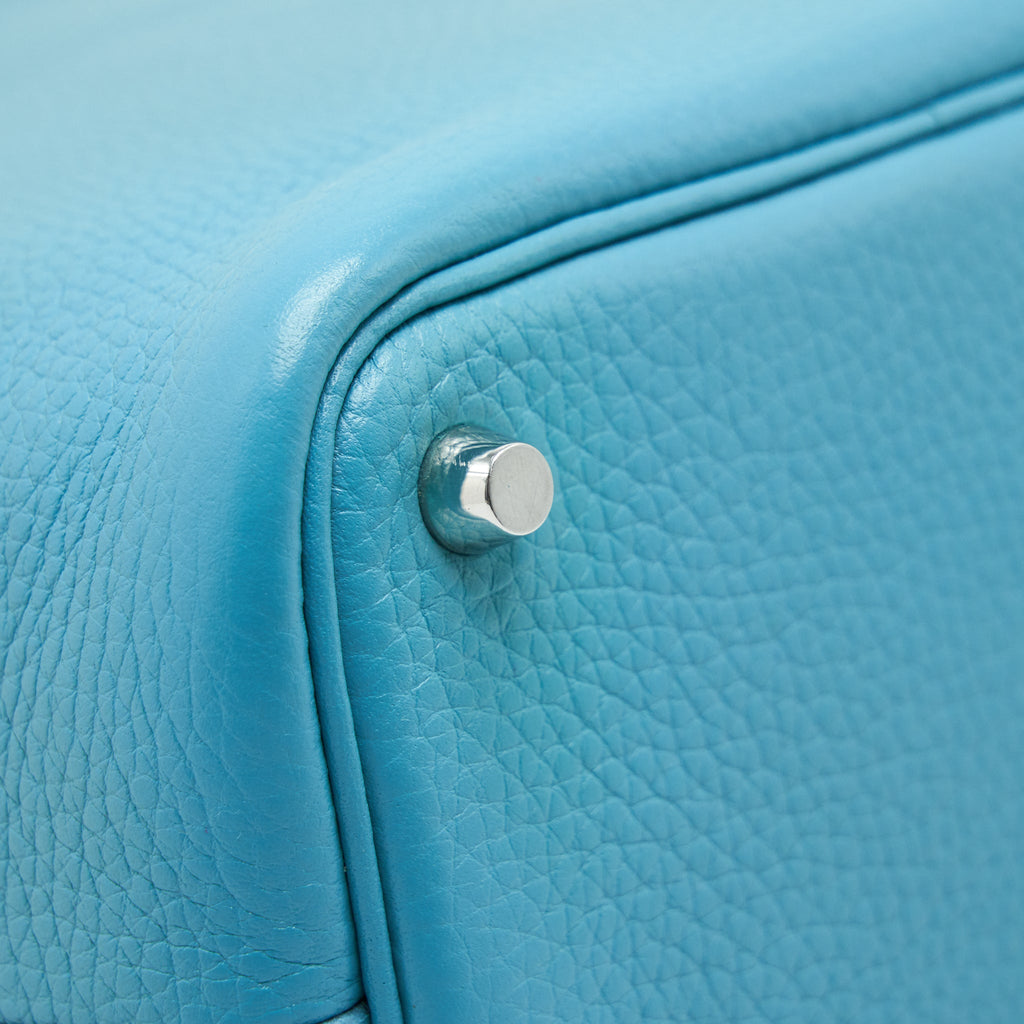 HERMES PICOTIN 18 LOCK BAG BLUE TOLL SHW