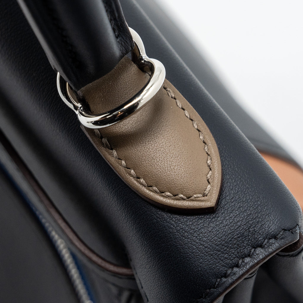 HERMES KELLY COLORMATIC SWIFT BLUE NUIT/CHAI/ETOUPE/GOLD/BLACK SHW