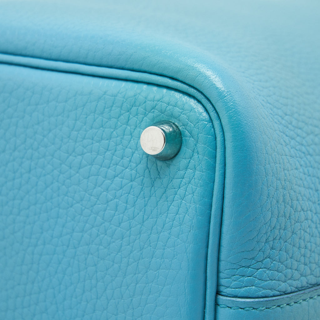 HERMES PICOTIN 18 LOCK BAG BLUE TOLL SHW