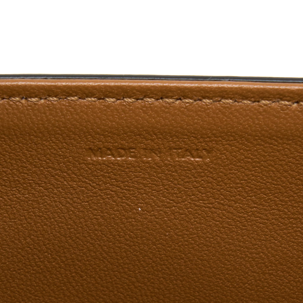 CELINE MEDIUM TRIOMPHE BAG IN TEXTILE NATURAL CALFSKIN GHW