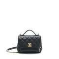 CHANEL 22P SMALL BUSINESS AFFINITY GRAINED CALFSKIN BLACK LGHW (MICROCHIP)