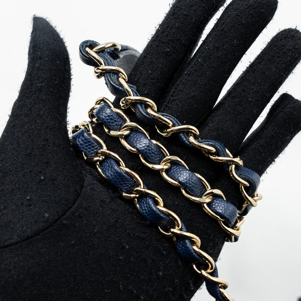 CHANEL FILIGREE CAMERA BAG CAVIAR DARK BLUE LGHW