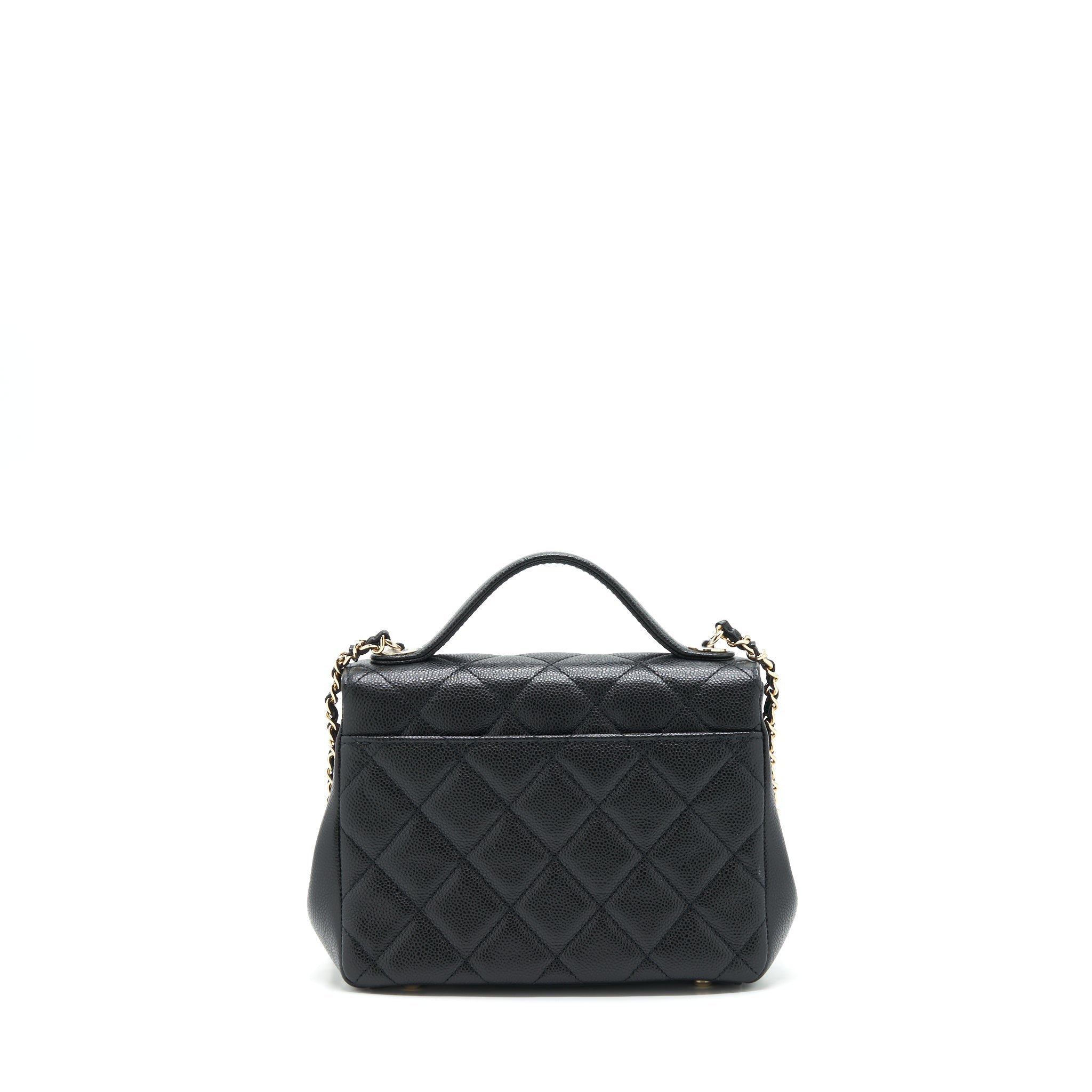 CHANEL 22P SMALL BUSINESS AFFINITY GRAINED CALFSKIN BLACK LGHW (MICROCHIP)