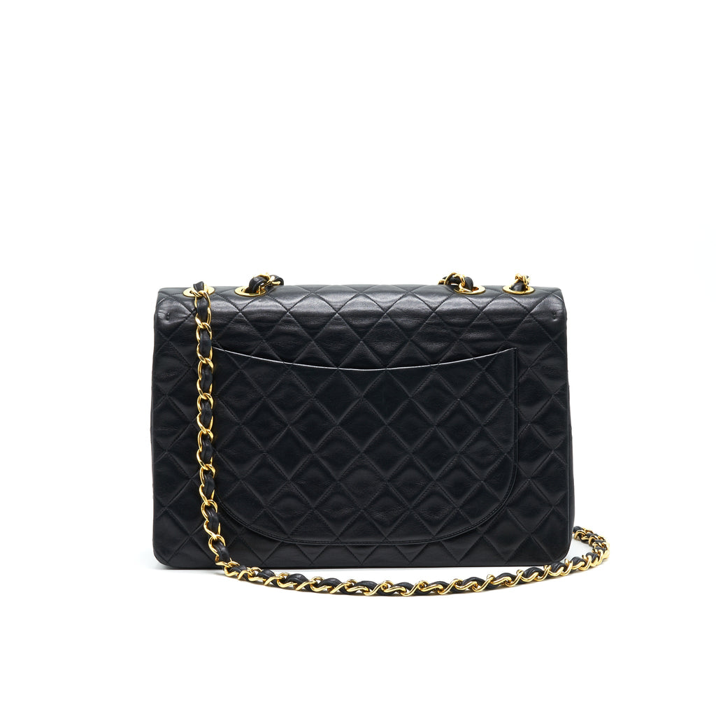 CHANEL VINTAGE MAXI FLAP BAG BLACK 24K GHW