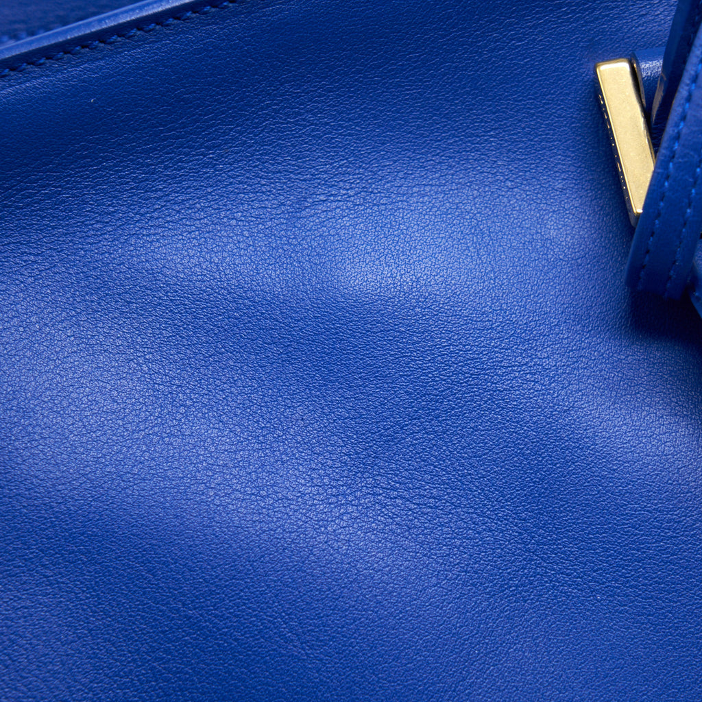 SAINT LAURENT CABAS CHYC TOTE BAG BLUE GHW
