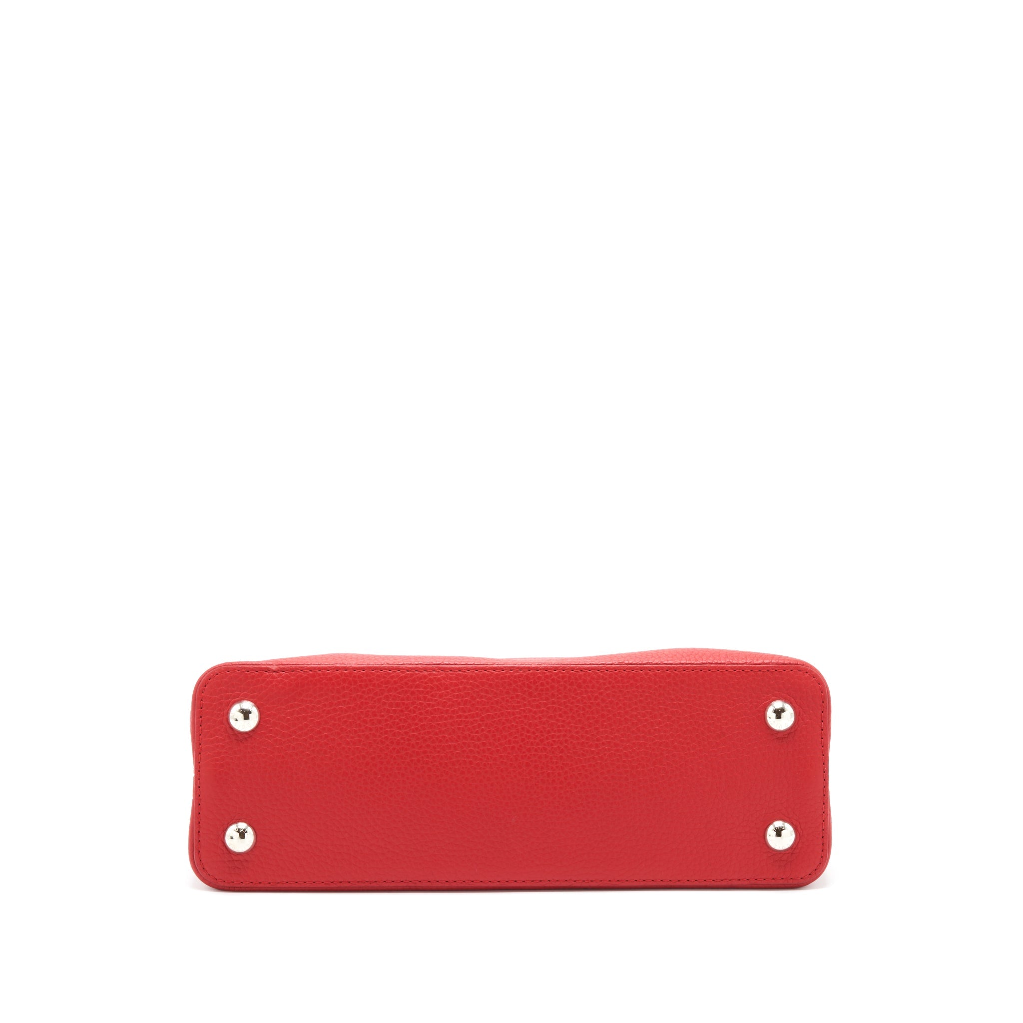 LOUIS VUITTON CAPUCINES PM CALFSKIN RED WITH PYTHON HANDLE RUBIS SHW