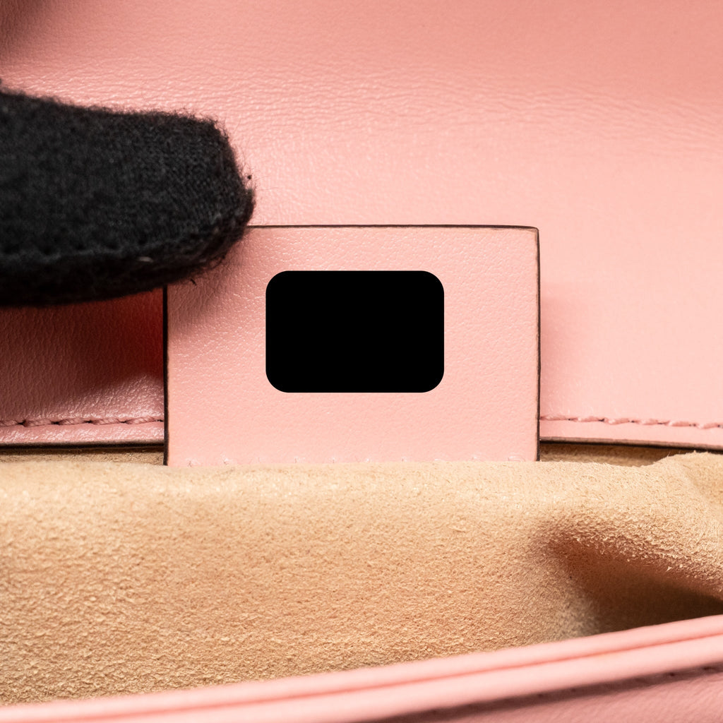 GUCCI GG MARMONT MINI TOP HANDLE BAG CALFSKIN PINK SHW