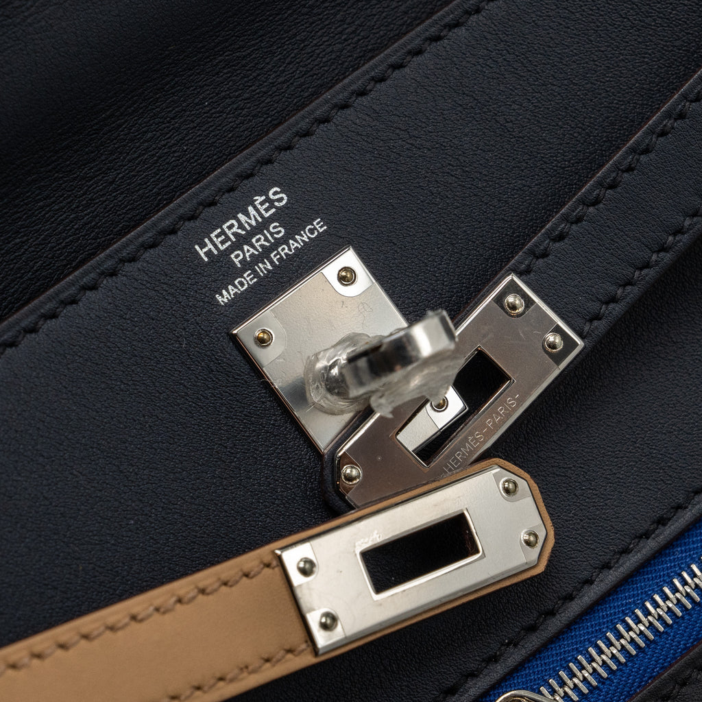 HERMES KELLY COLORMATIC SWIFT BLUE NUIT/CHAI/ETOUPE/GOLD/BLACK SHW