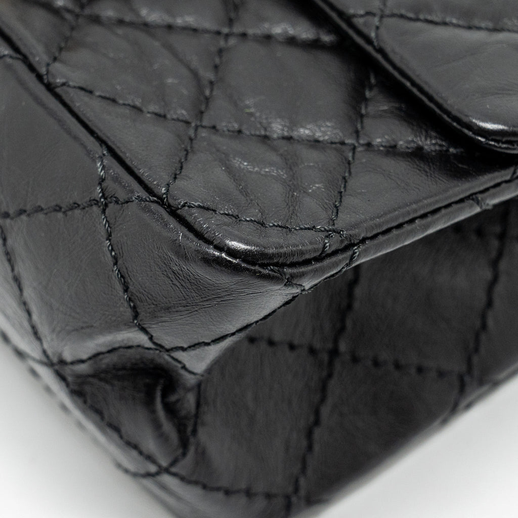 CHANEL MINI 2.55 REISSUE AGED CALFSKIN BLACK GHW