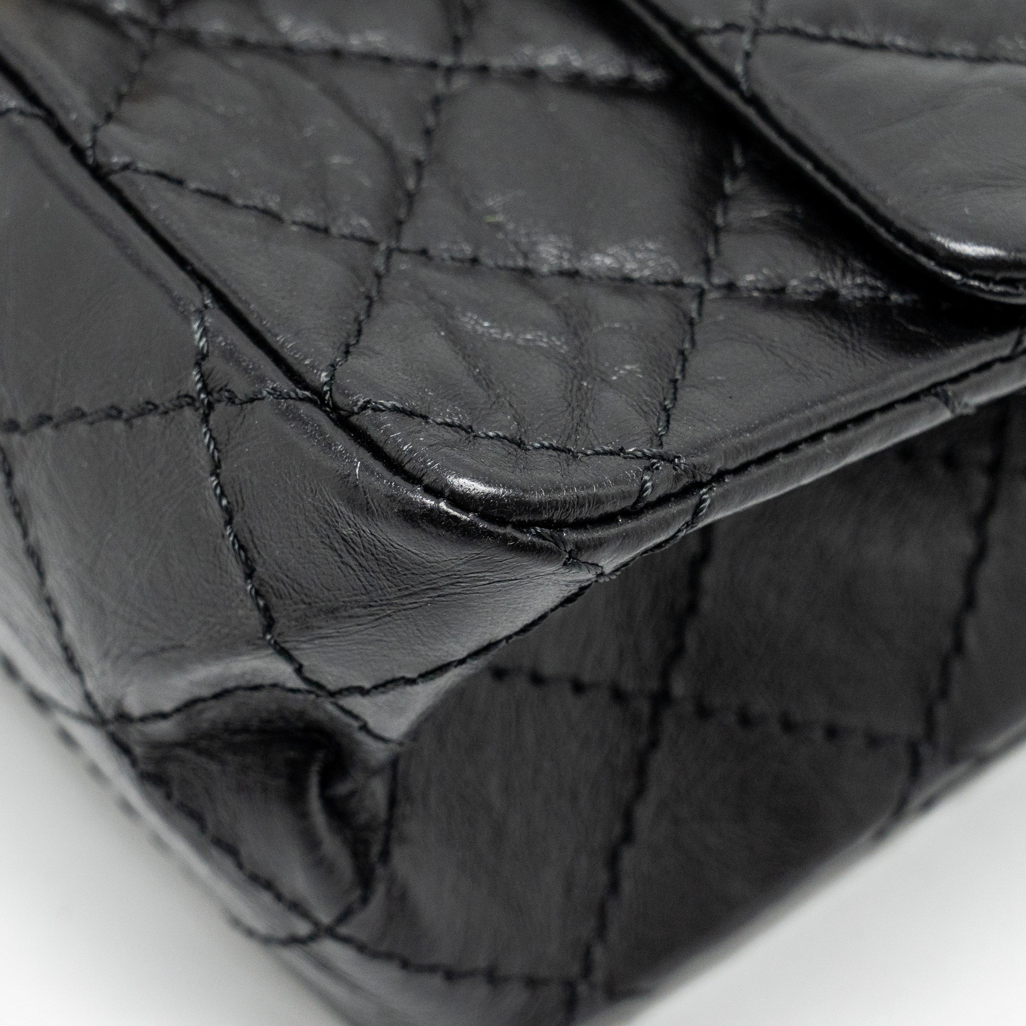 CHANEL MINI 2.55 REISSUE AGED CALFSKIN BLACK GHW