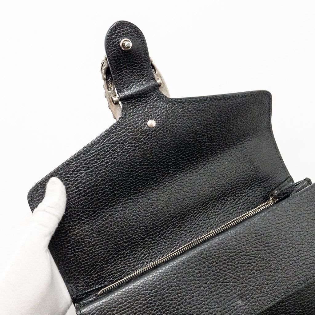 GUCCI MEDIUM DIONYSUS SHOULDER BAG CALFSKIN BLACK SHW