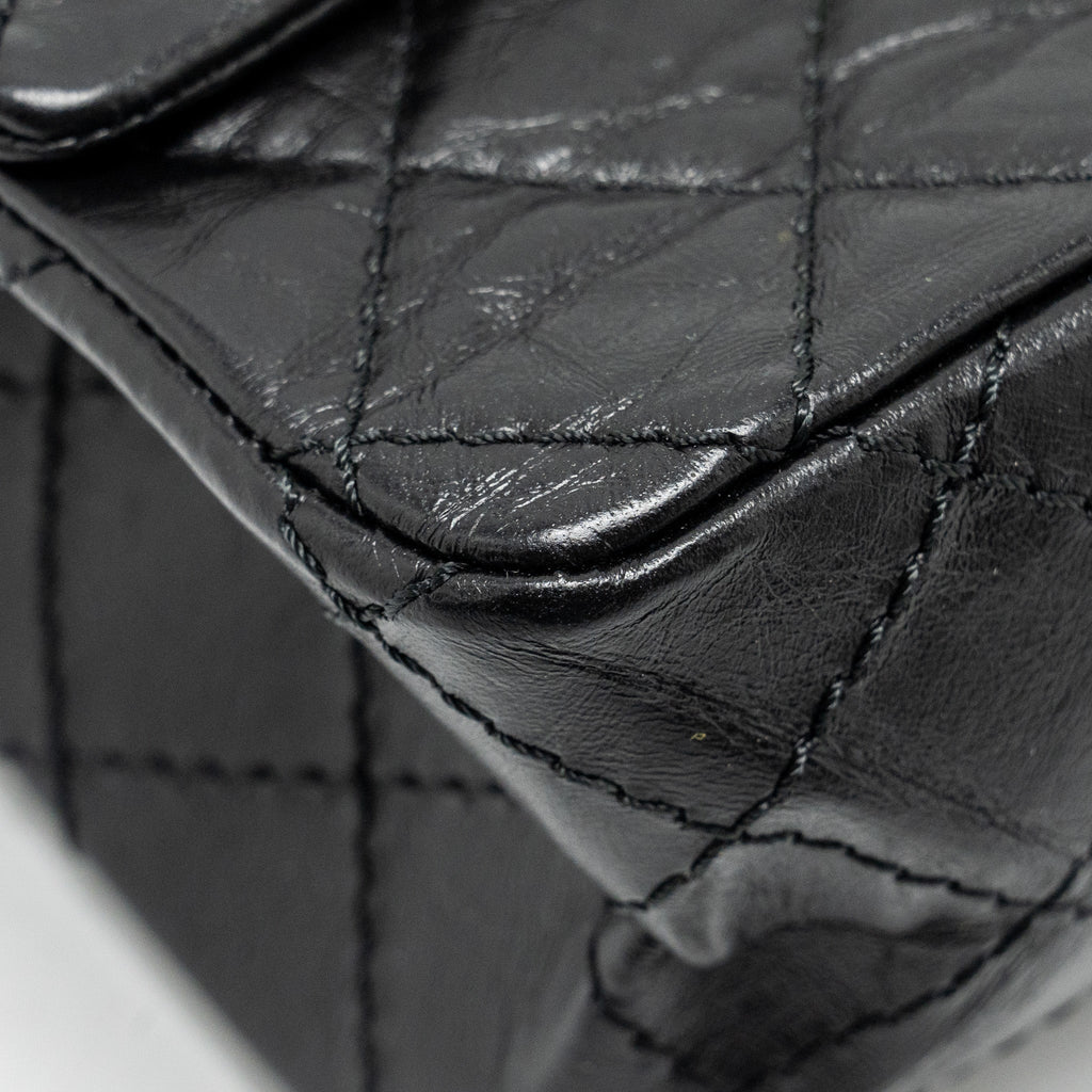CHANEL MINI 2.55 REISSUE AGED CALFSKIN BLACK GHW
