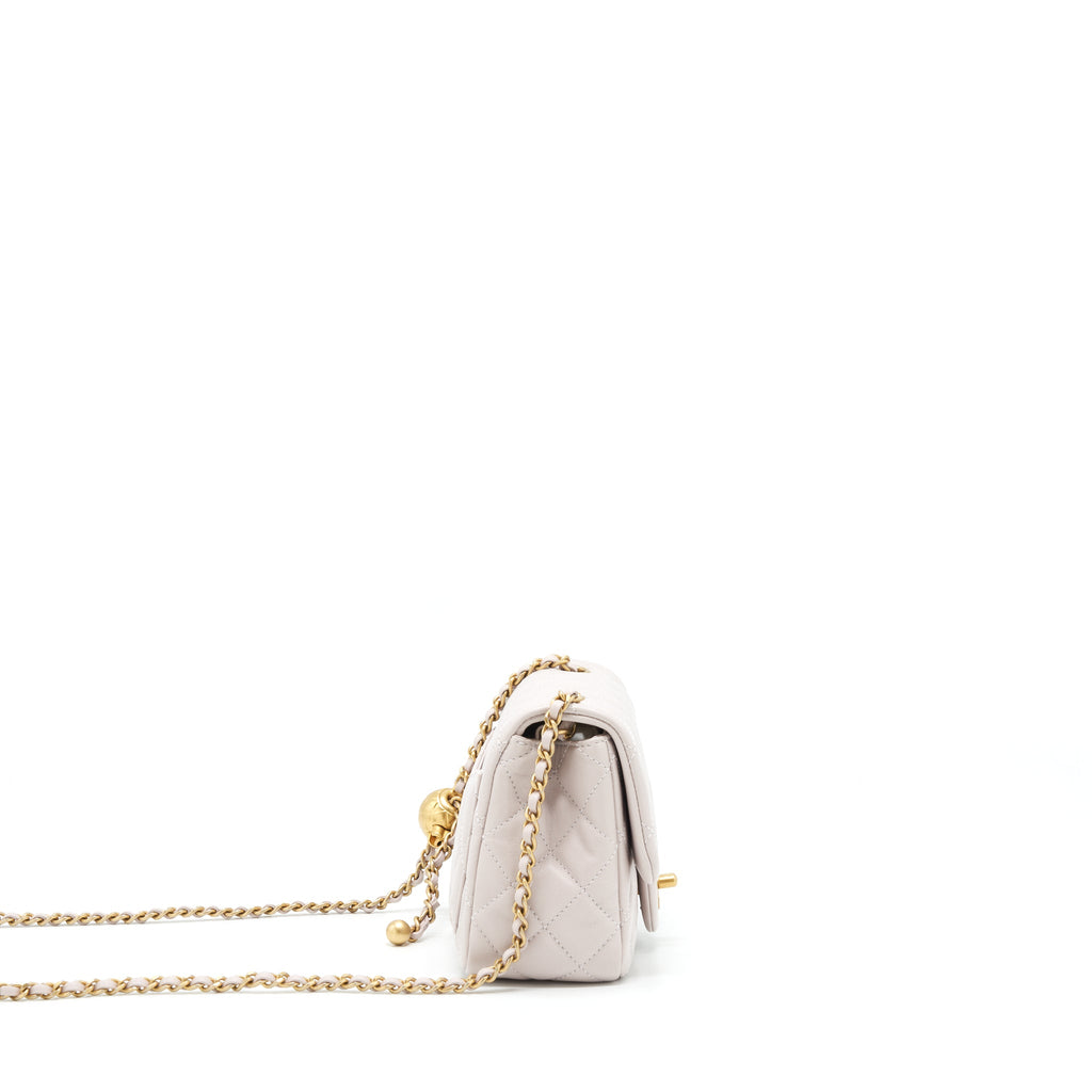 CHANEL PEARL CRUSH LAMBSKIN LIGHT PURPLE GHW(MICROCHIP)