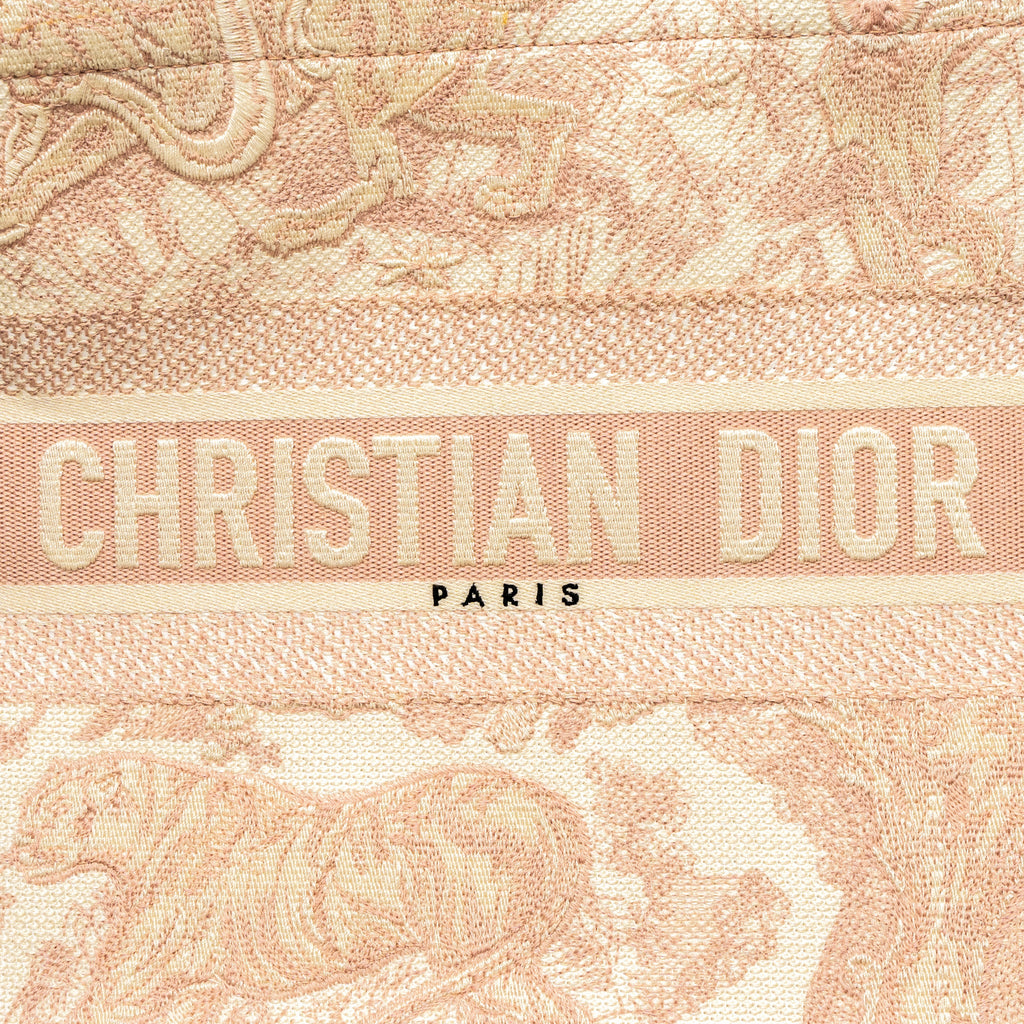 DIOR MEDIUM BOOK TOTE BAG PINK TOILE DE JOUY EMBROIDERY