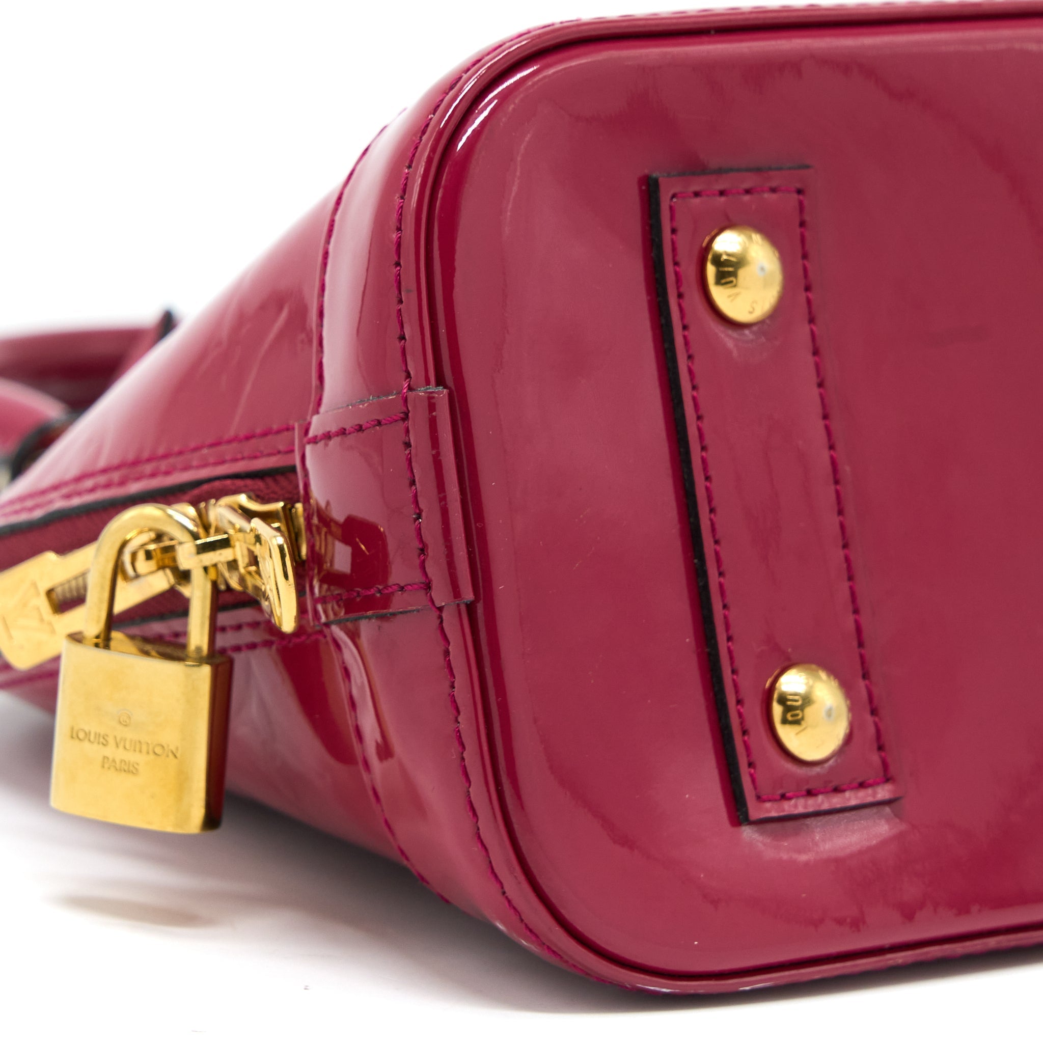LOUIS VUITTON ALMA BB PATENT DARK PINK GHW