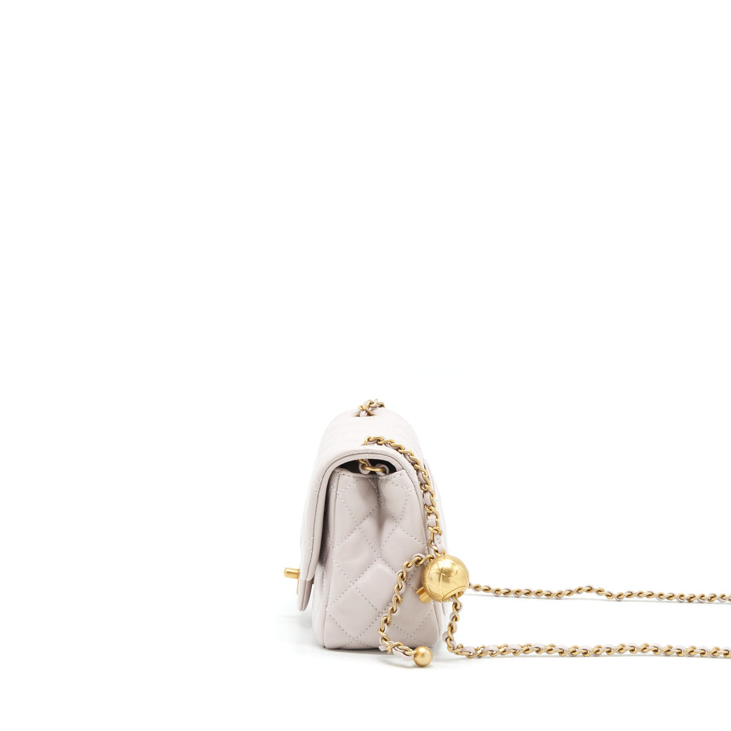 CHANEL PEARL CRUSH LAMBSKIN LIGHT PURPLE GHW(MICROCHIP)