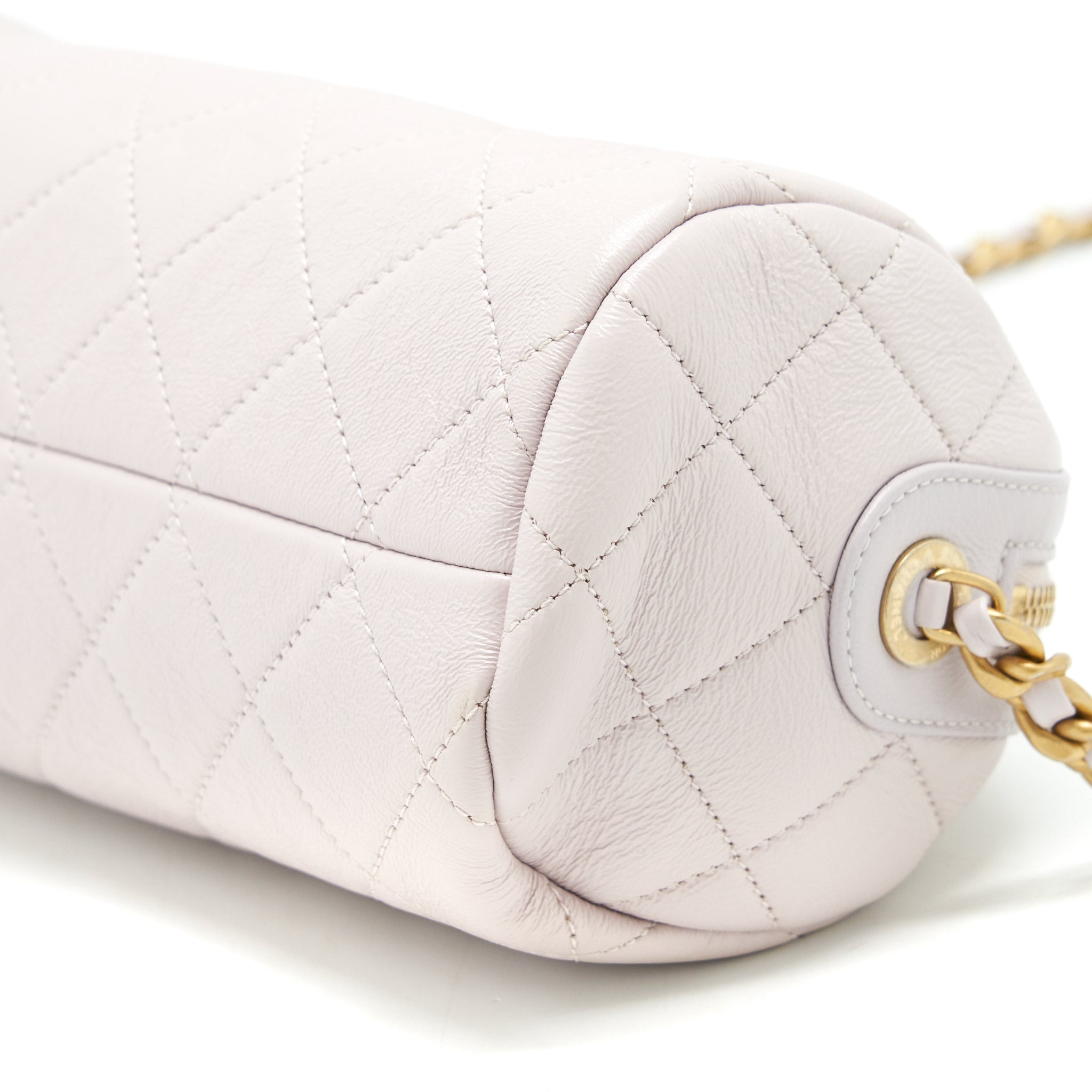 CHANEL MINI BOWLING BAG WITH CHAIN LIGHT PURPLE GHW